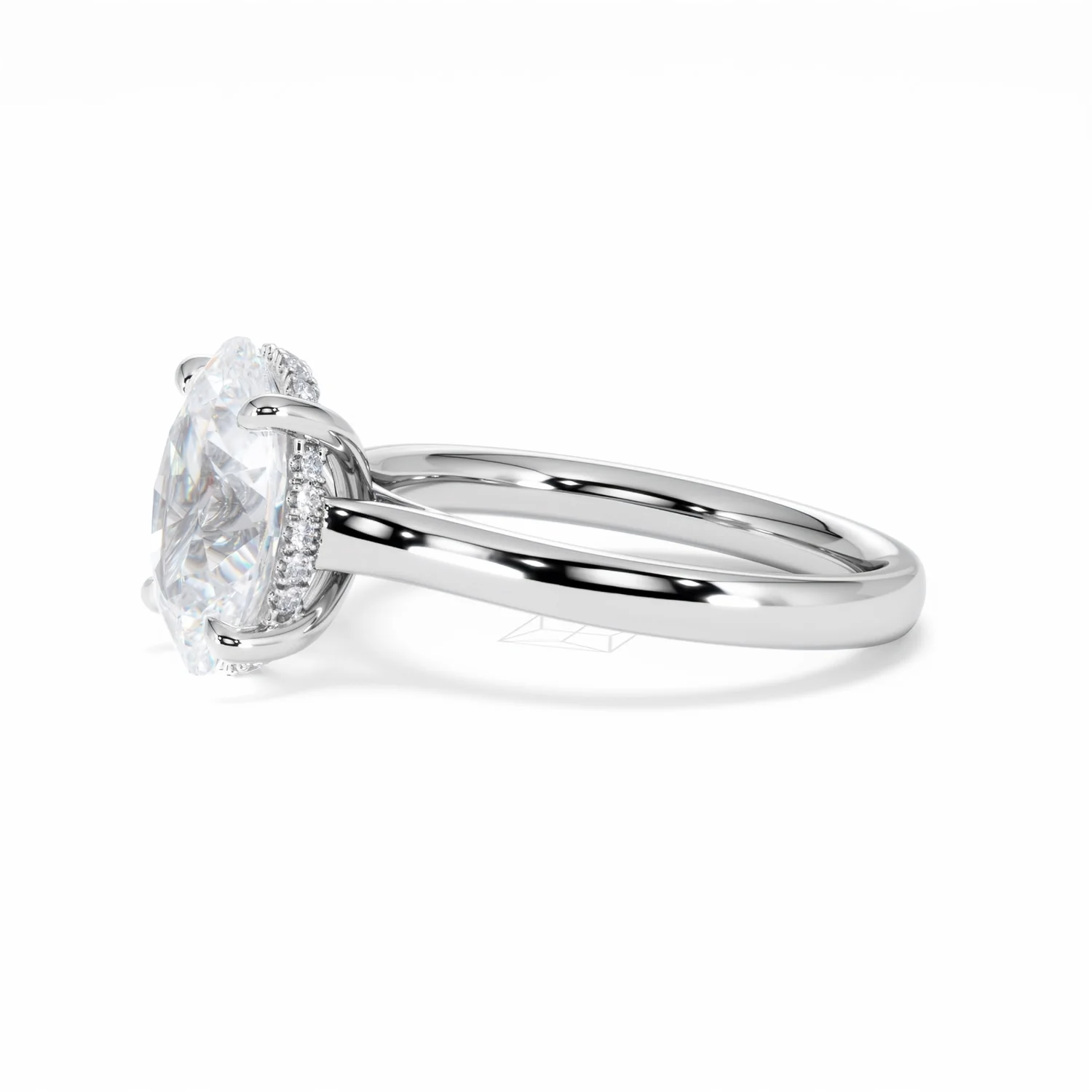 Amora Oval 3.00ct Hidden Halo Lab Diamond Engagement Ring G/VS1 Set in Platinum - Image 75