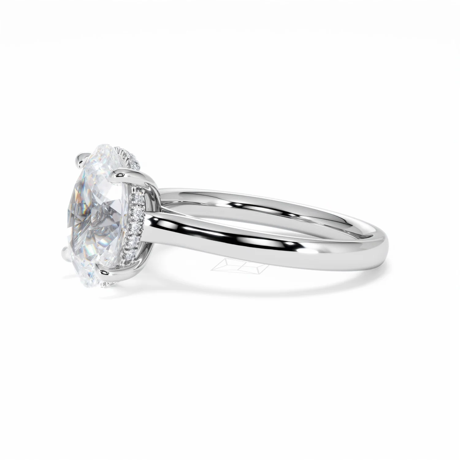 Amora Oval 3.00ct Hidden Halo Lab Diamond Engagement Ring G/VS1 Set in Platinum - Image 76