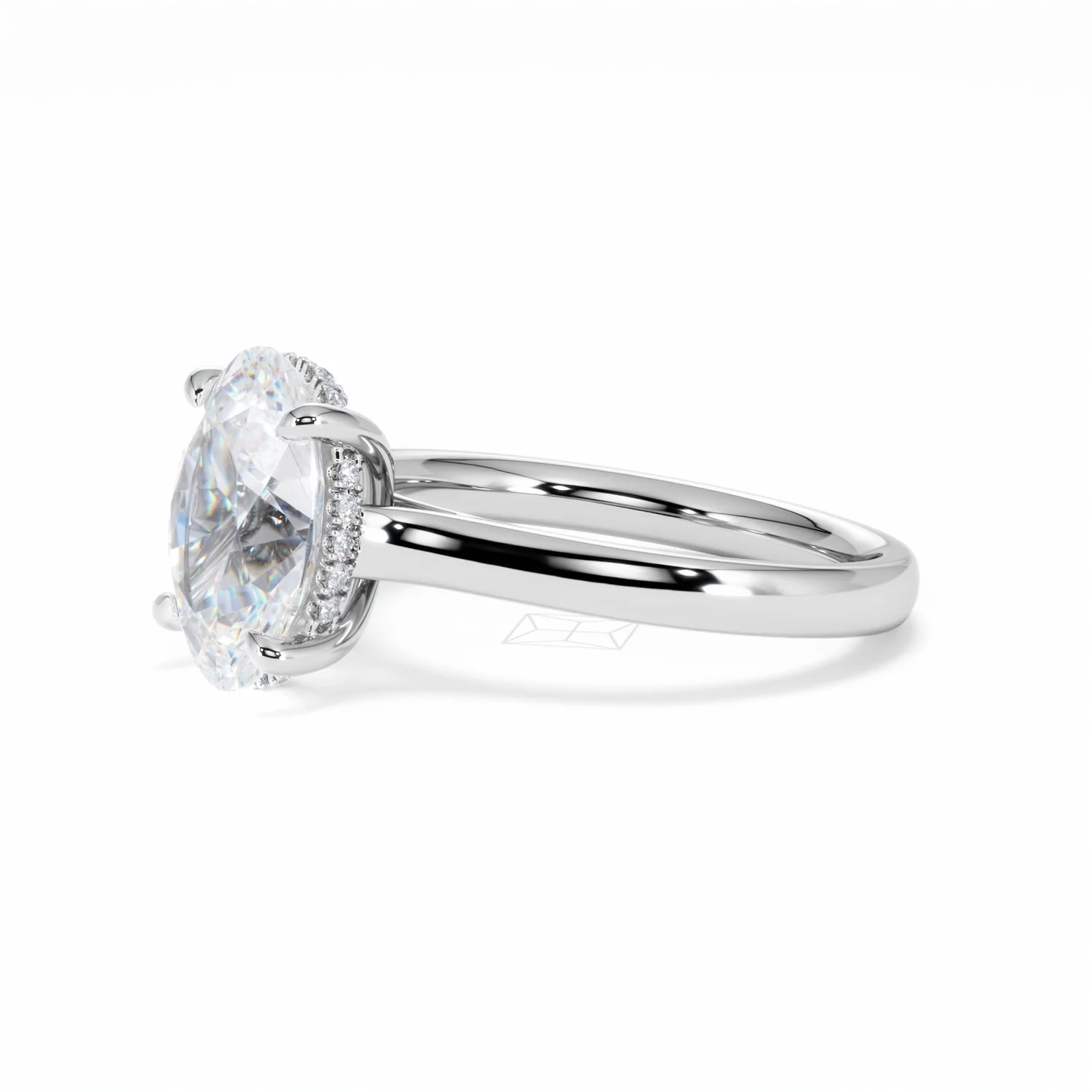 Amora Oval 3.00ct Hidden Halo Lab Diamond Engagement Ring G/VS1 Set in Platinum - Image 77