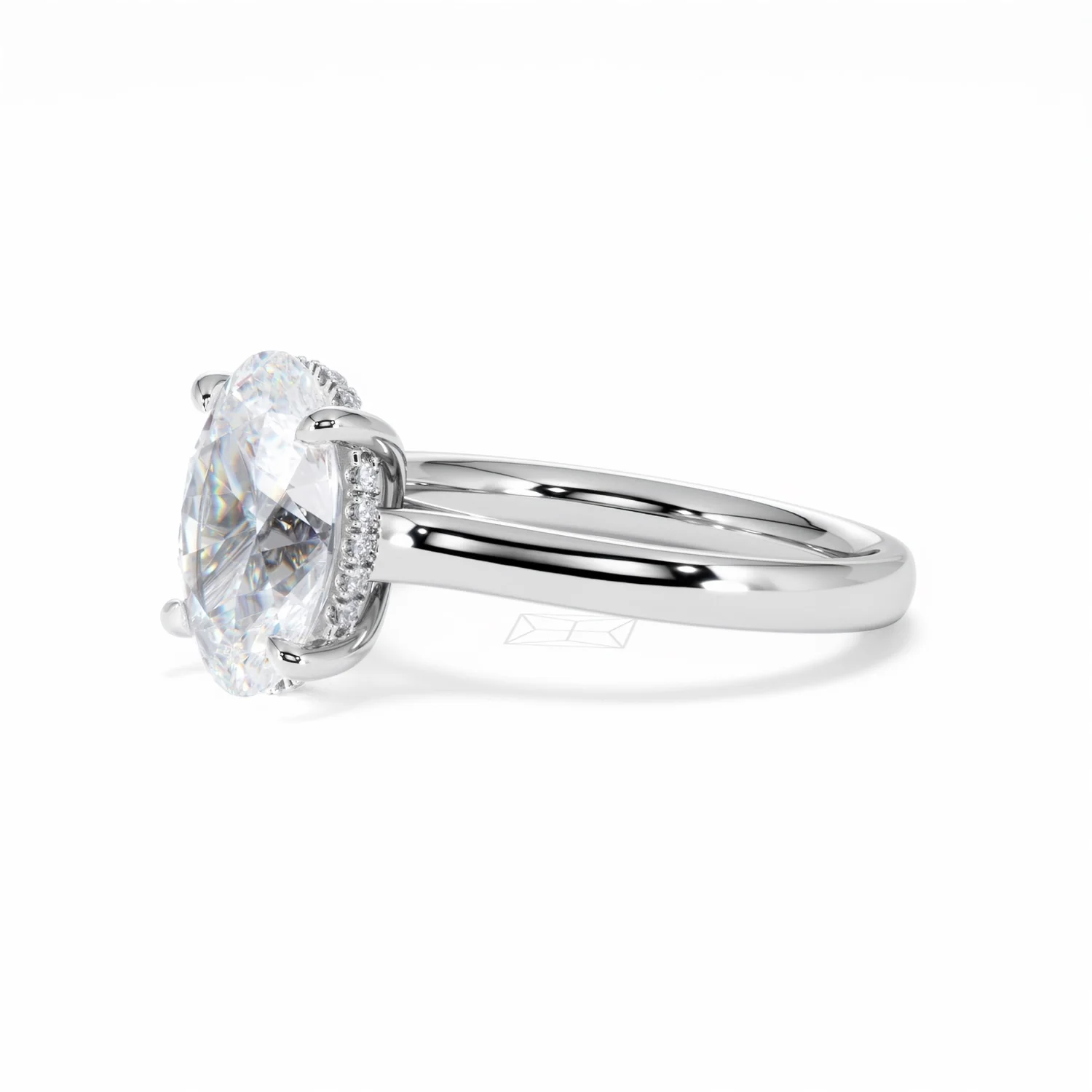 Amora Oval 3.00ct Hidden Halo Lab Diamond Engagement Ring G/VS1 Set in Platinum - Image 78
