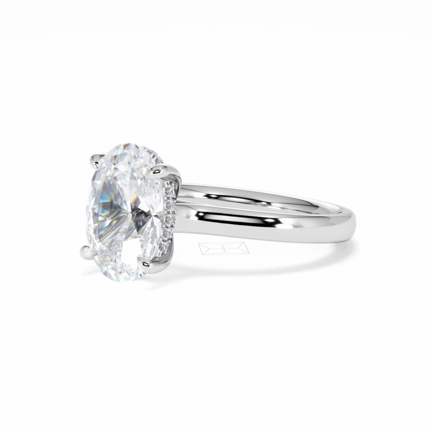 Amora Oval 3.00ct Hidden Halo Lab Diamond Engagement Ring G/VS1 Set in Platinum - Image 81