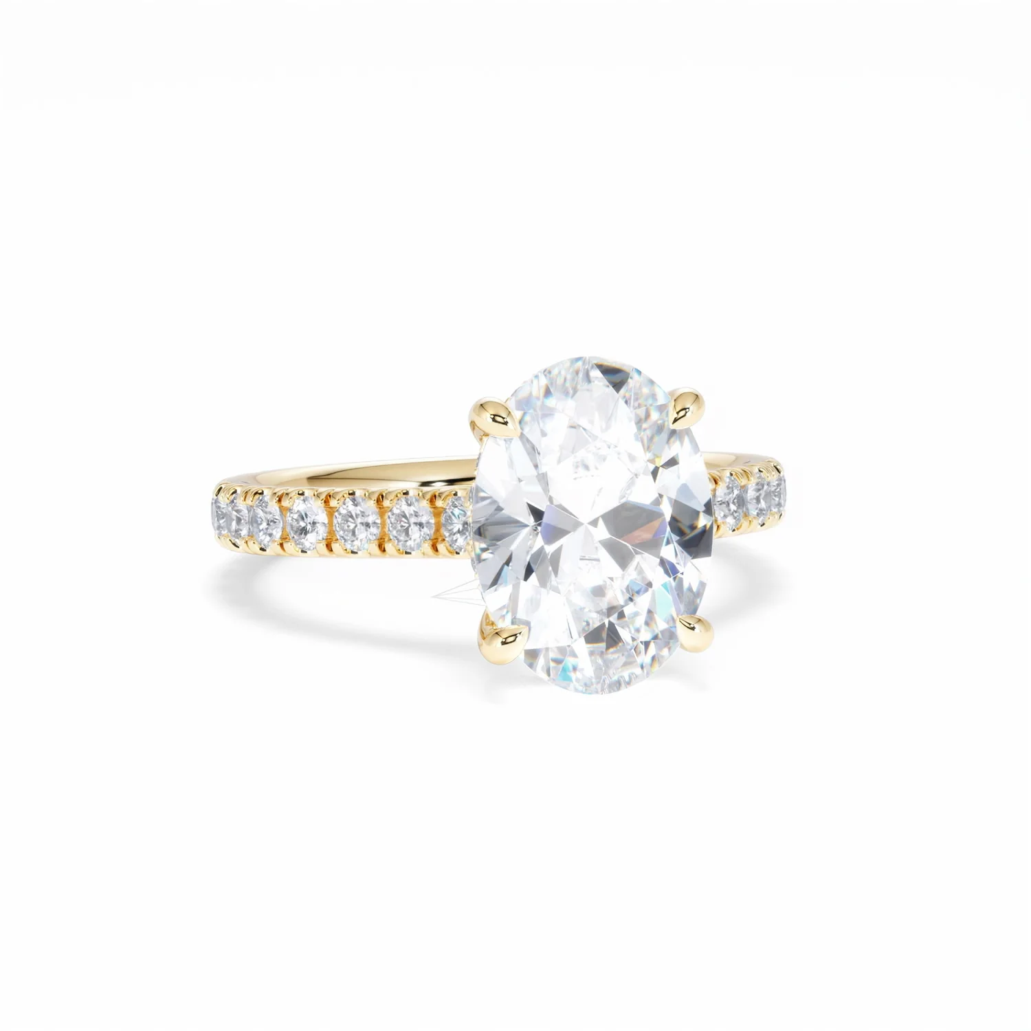Amora Oval 3.00ct Hidden Halo Lab Diamond Engagement Ring With Side Stones Set in 18K Gold - Image 13