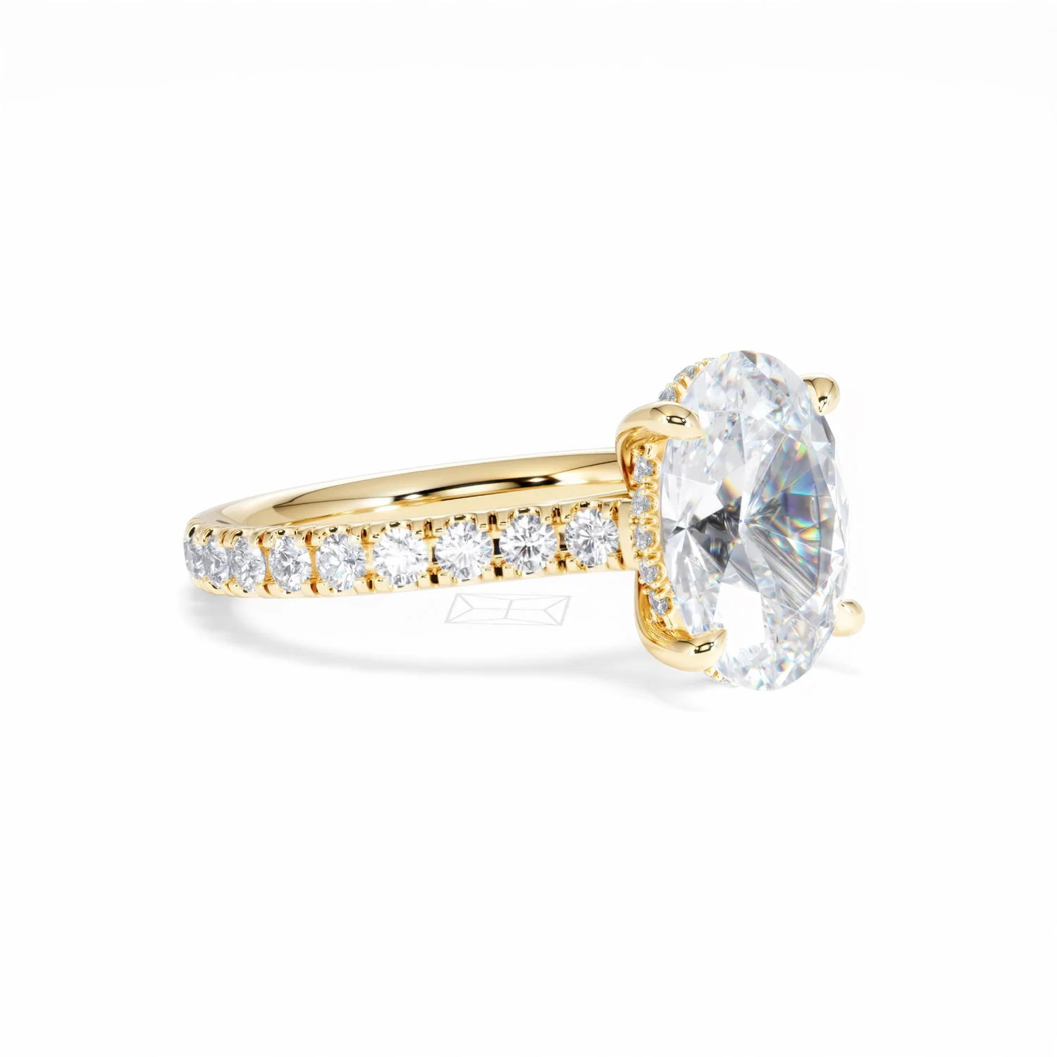 Amora Oval 3.00ct Hidden Halo Lab Diamond Engagement Ring With Side Stones Set in 18K Gold - Image 19