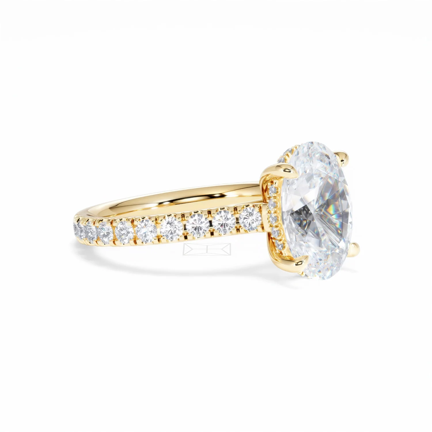Amora Oval 3.00ct Hidden Halo Lab Diamond Engagement Ring With Side Stones Set in 18K Gold - Image 20