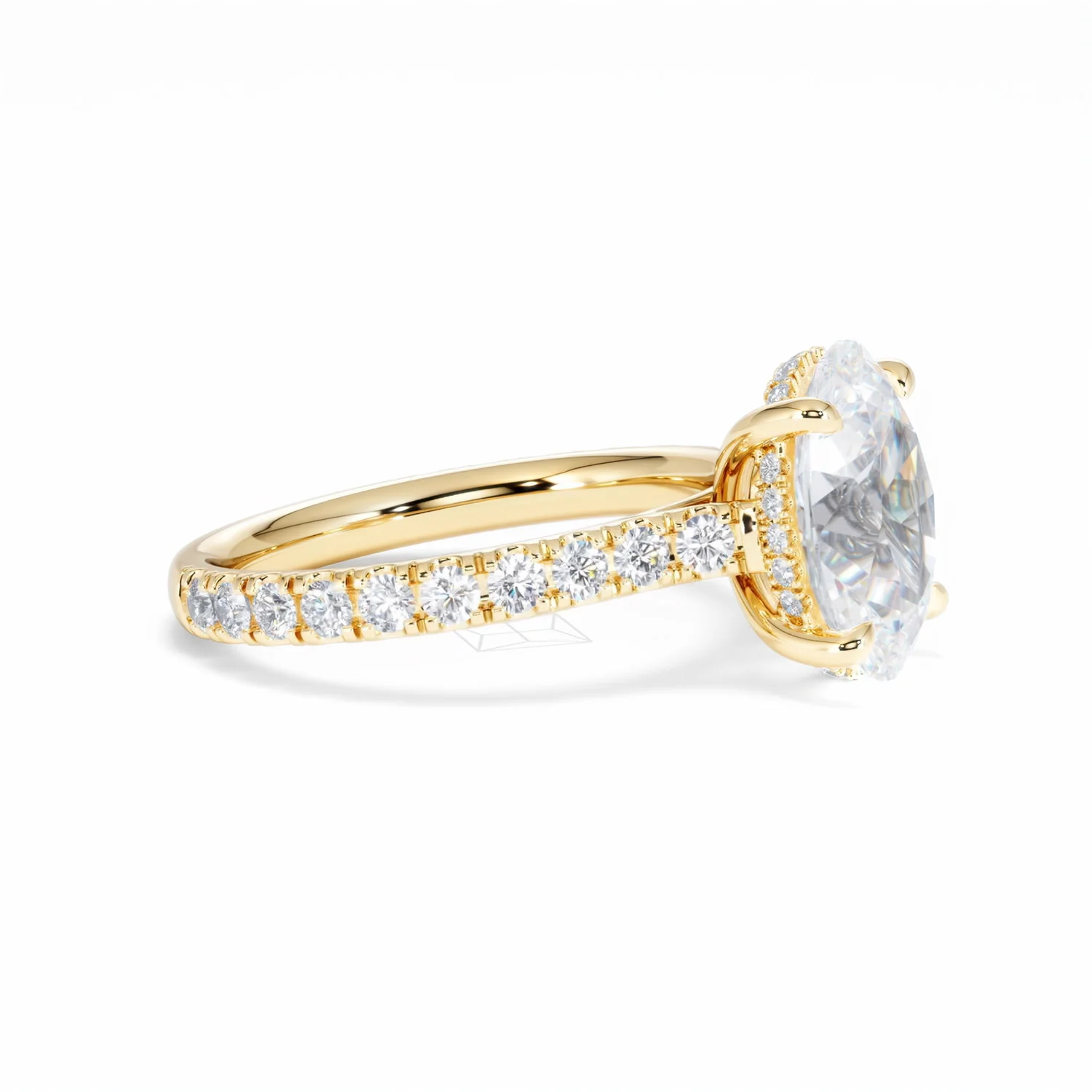 Amora Oval 3.00ct Hidden Halo Lab Diamond Engagement Ring With Side Stones Set in 18K Gold - Image 24