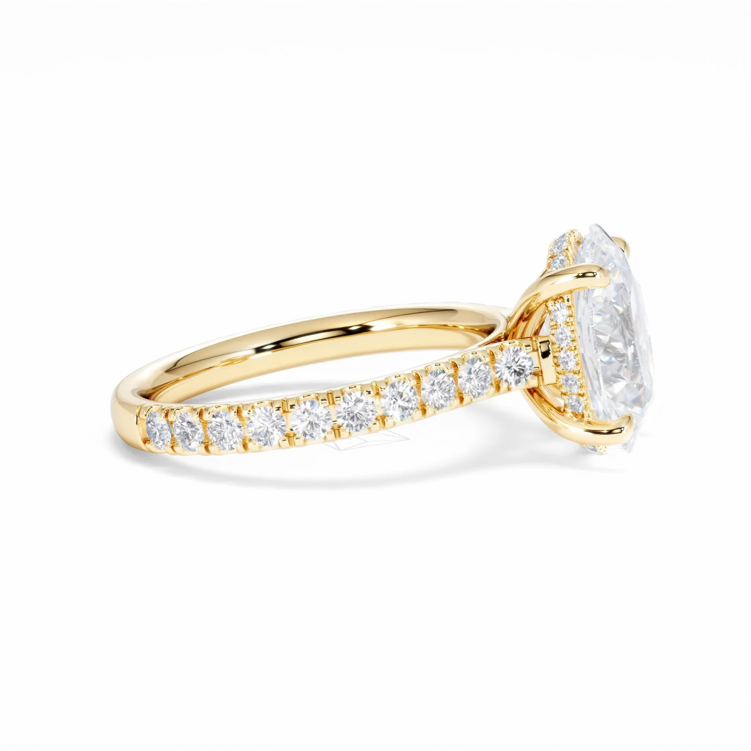 Amora Oval 3.00ct Hidden Halo Lab Diamond Engagement Ring With Side Stones Set in 18K Gold - Image 27