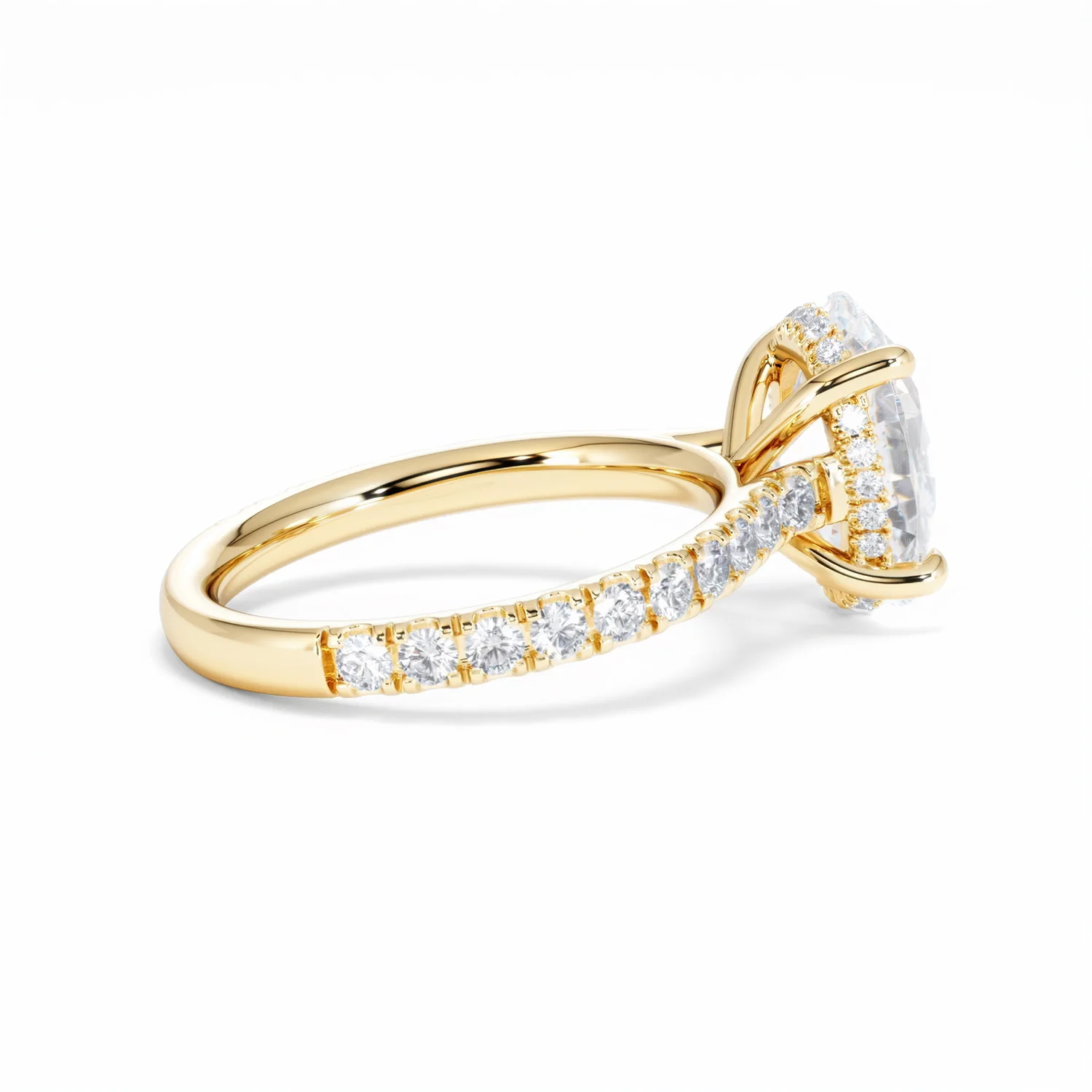 Amora Oval 3.00ct Hidden Halo Lab Diamond Engagement Ring With Side Stones Set in 18K Gold - Image 34