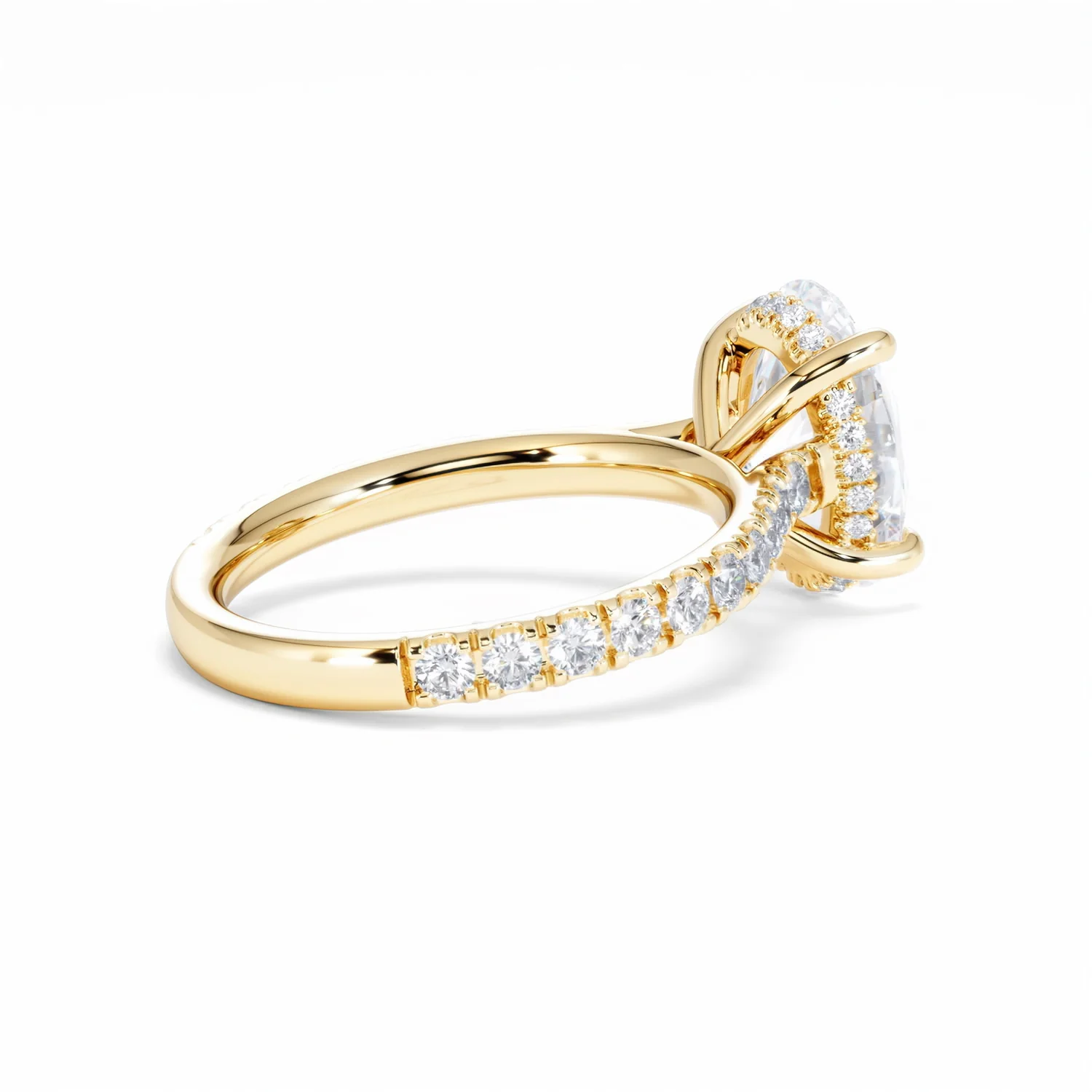 Amora Oval 3.00ct Hidden Halo Lab Diamond Engagement Ring With Side Stones Set in 18K Gold - Image 37