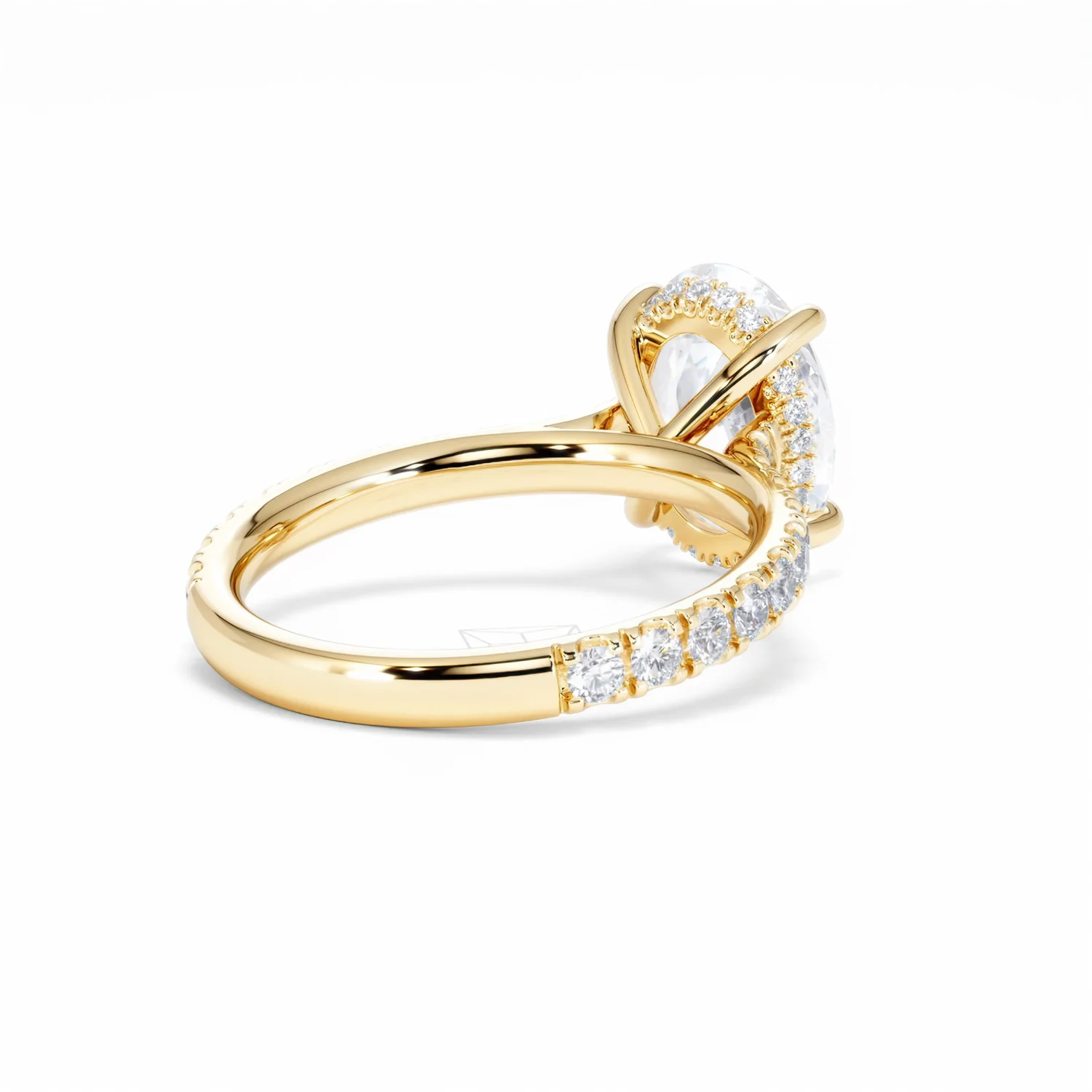 Amora Oval 3.00ct Hidden Halo Lab Diamond Engagement Ring With Side Stones Set in 18K Gold - Image 42