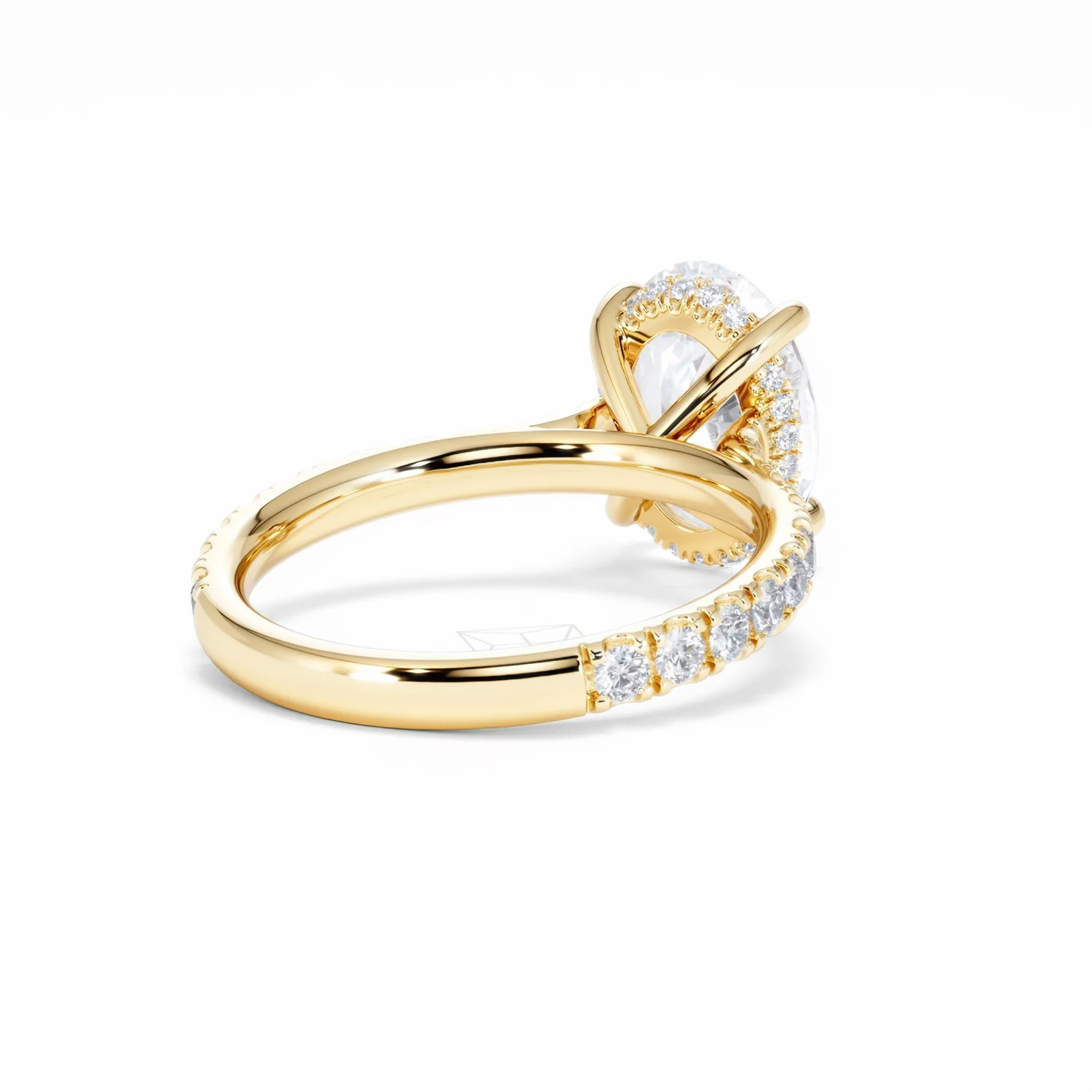 Amora Oval 3.00ct Hidden Halo Lab Diamond Engagement Ring With Side Stones Set in 18K Gold - Image 43