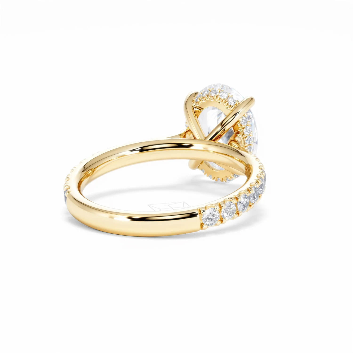 Amora Oval 3.00ct Hidden Halo Lab Diamond Engagement Ring With Side Stones Set in 18K Gold - Image 44