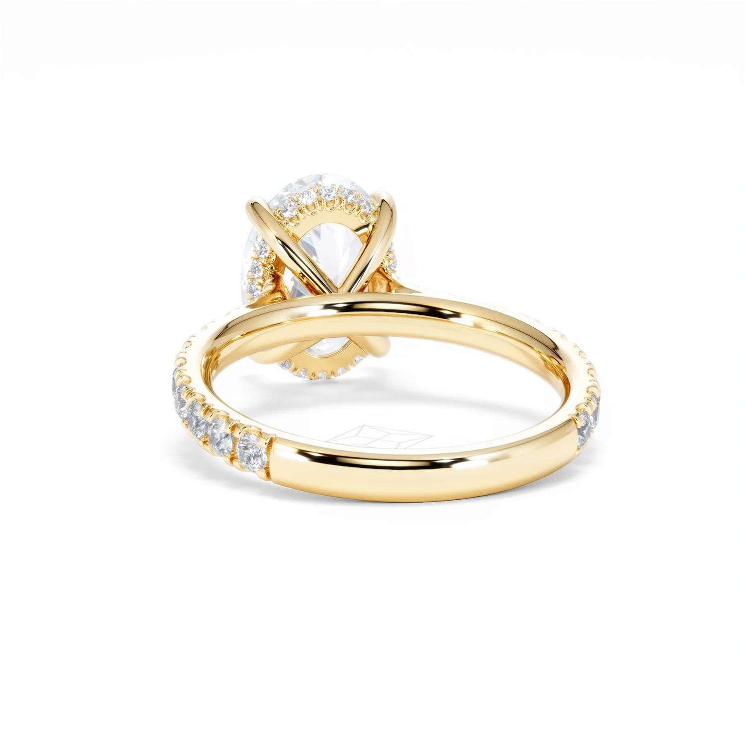 Amora Oval 3.00ct Hidden Halo Lab Diamond Engagement Ring With Side Stones Set in 18K Gold - Image 53