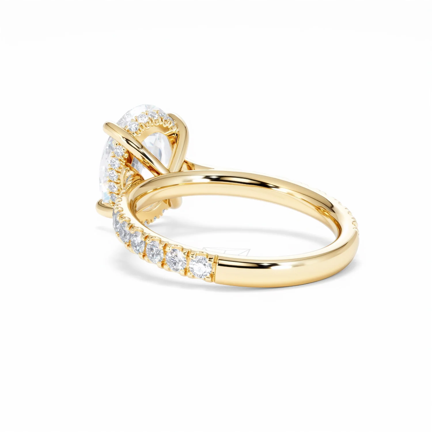 Amora Oval 3.00ct Hidden Halo Lab Diamond Engagement Ring With Side Stones Set in 18K Gold - Image 58