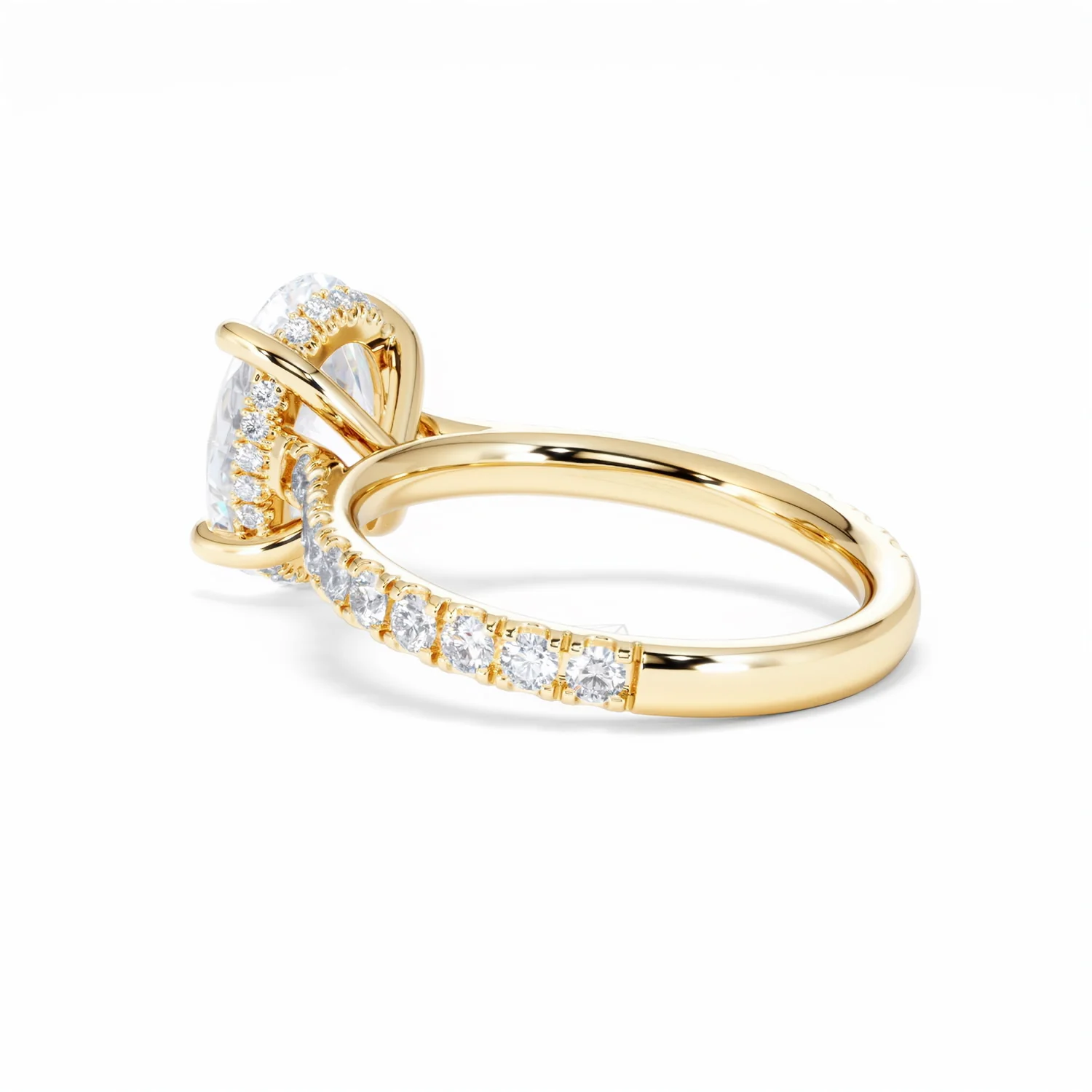 Amora Oval 3.00ct Hidden Halo Lab Diamond Engagement Ring With Side Stones Set in 18K Gold - Image 61