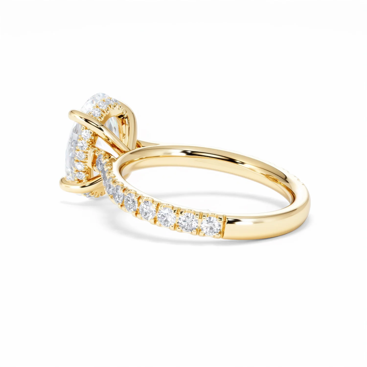 Amora Oval 3.00ct Hidden Halo Lab Diamond Engagement Ring With Side Stones Set in 18K Gold - Image 62