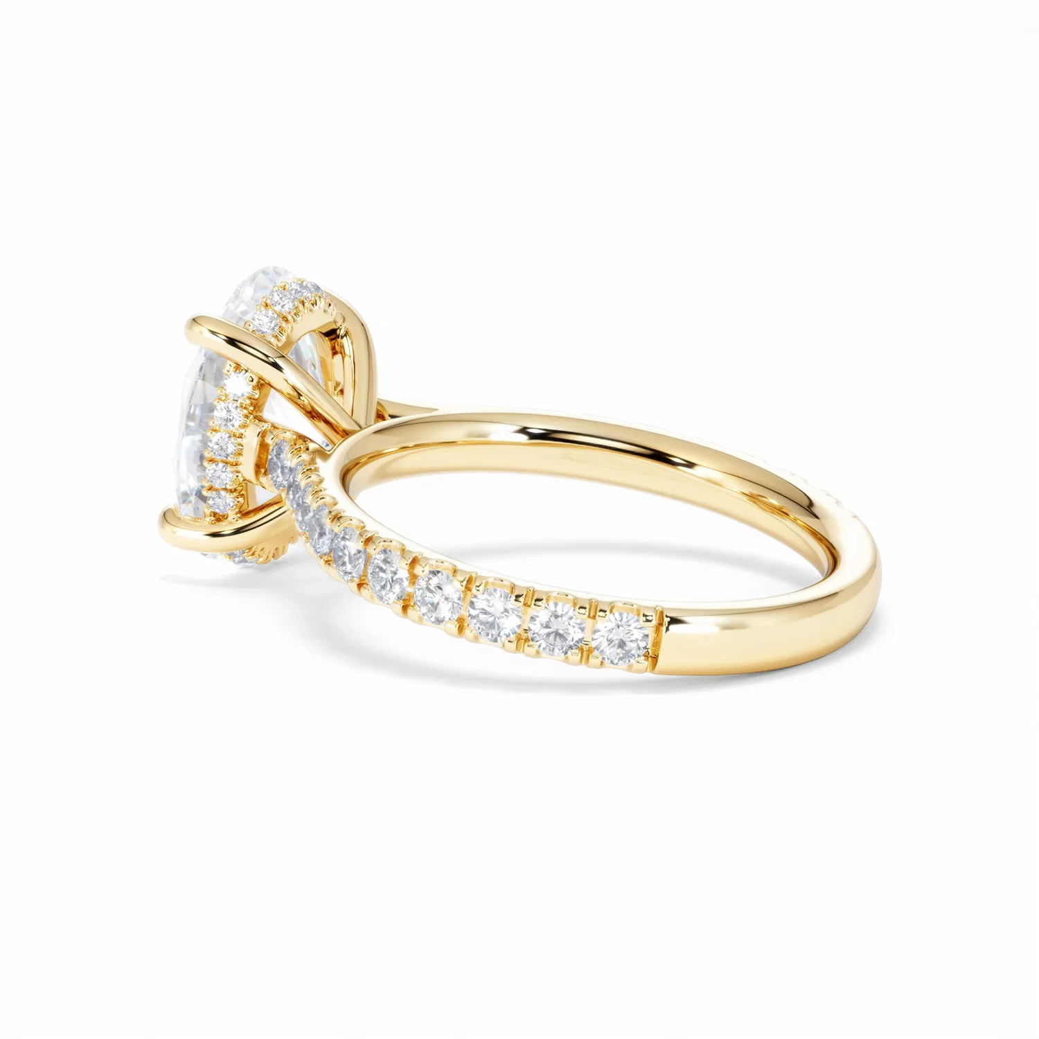 Amora Oval 3.00ct Hidden Halo Lab Diamond Engagement Ring With Side Stones Set in 18K Gold - Image 63