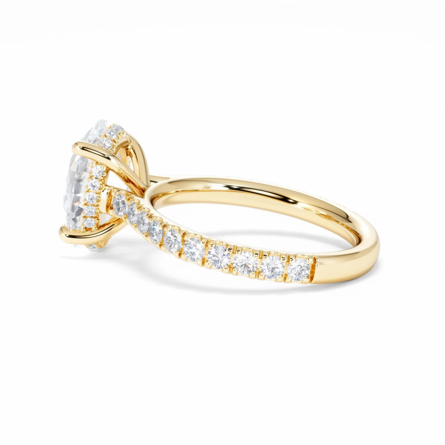 Amora Oval 3.00ct Hidden Halo Lab Diamond Engagement Ring With Side Stones Set in 18K Gold - Image 66