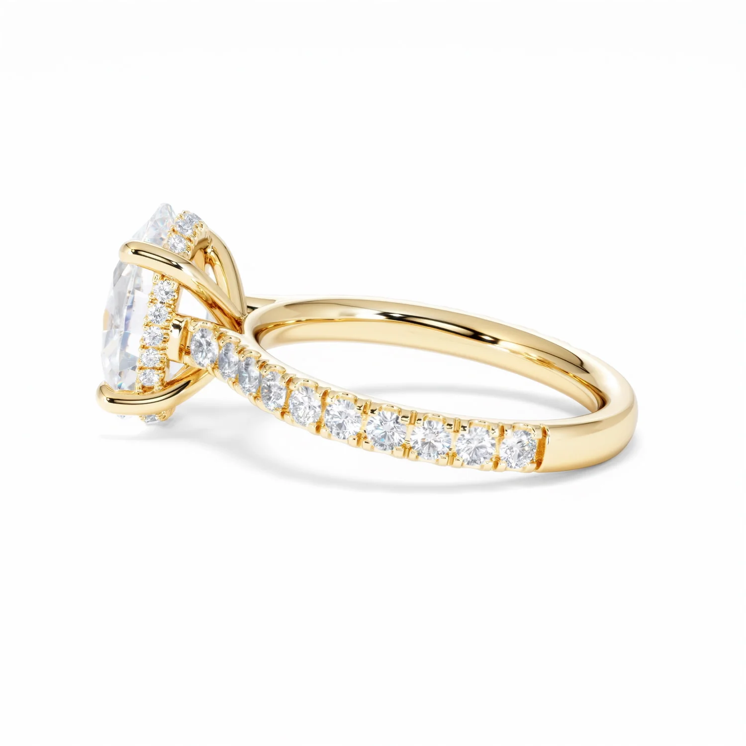 Amora Oval 3.00ct Hidden Halo Lab Diamond Engagement Ring With Side Stones Set in 18K Gold - Image 67