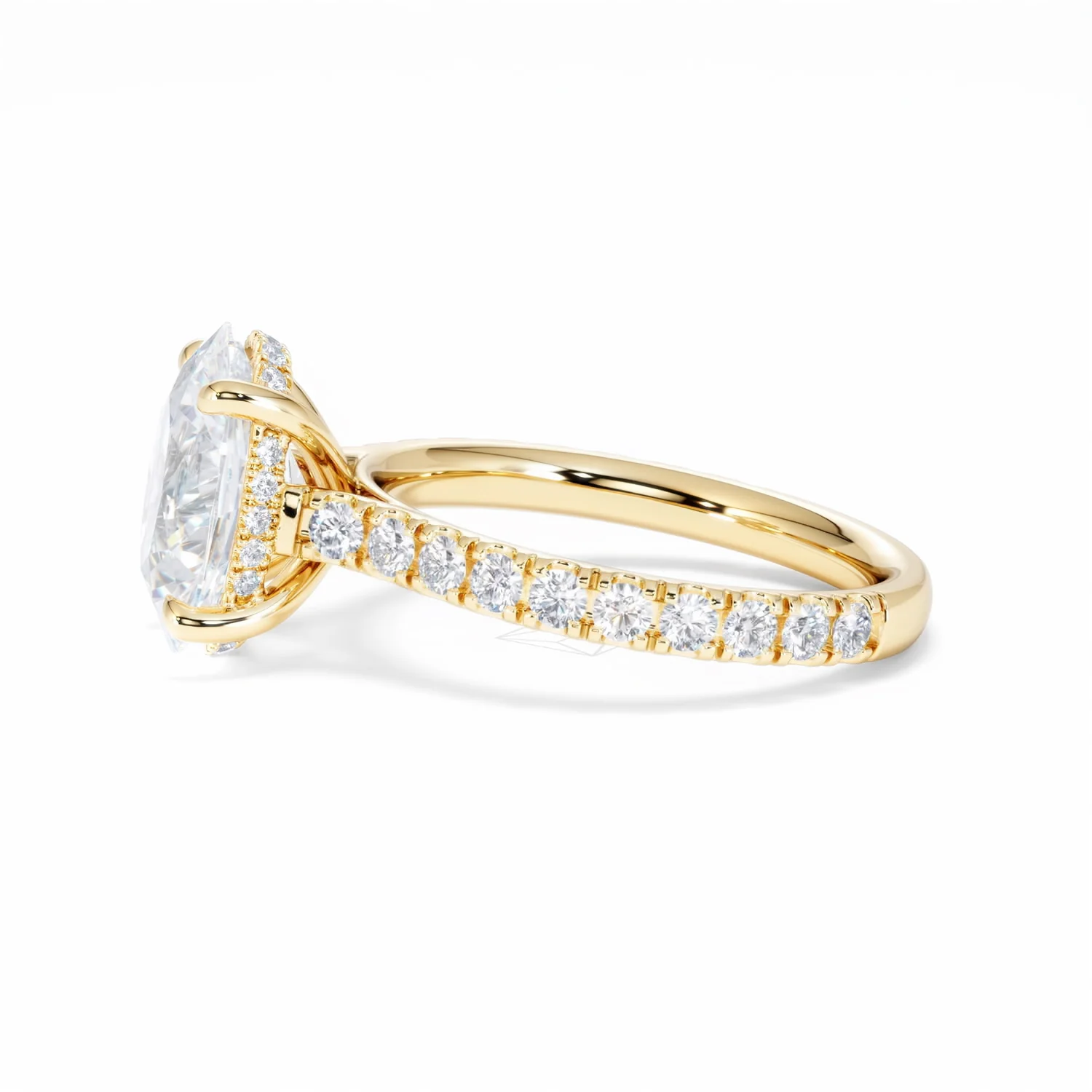 Amora Oval 3.00ct Hidden Halo Lab Diamond Engagement Ring With Side Stones Set in 18K Gold - Image 72