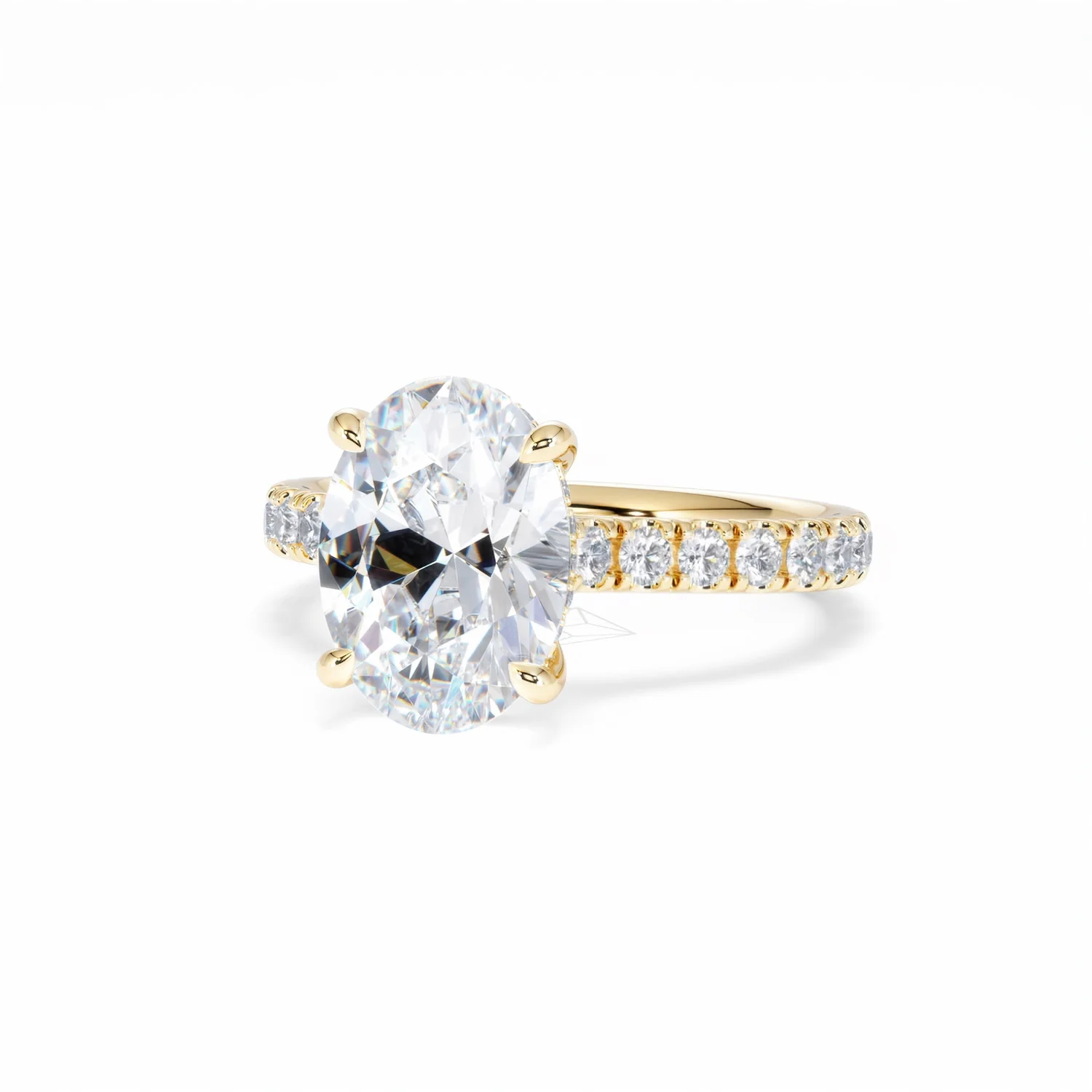 Amora Oval 3.00ct Hidden Halo Lab Diamond Engagement Ring With Side Stones Set in 18K Gold - Image 86