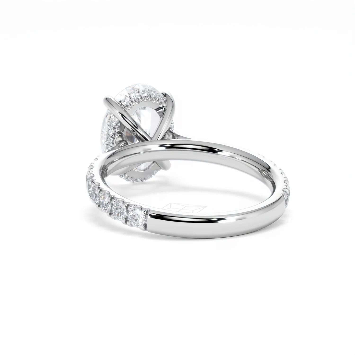Amora Oval 3.00ct Hidden Halo Lab Diamond Engagement Ring With Side Stones Set in 18K White Gold - Image 54