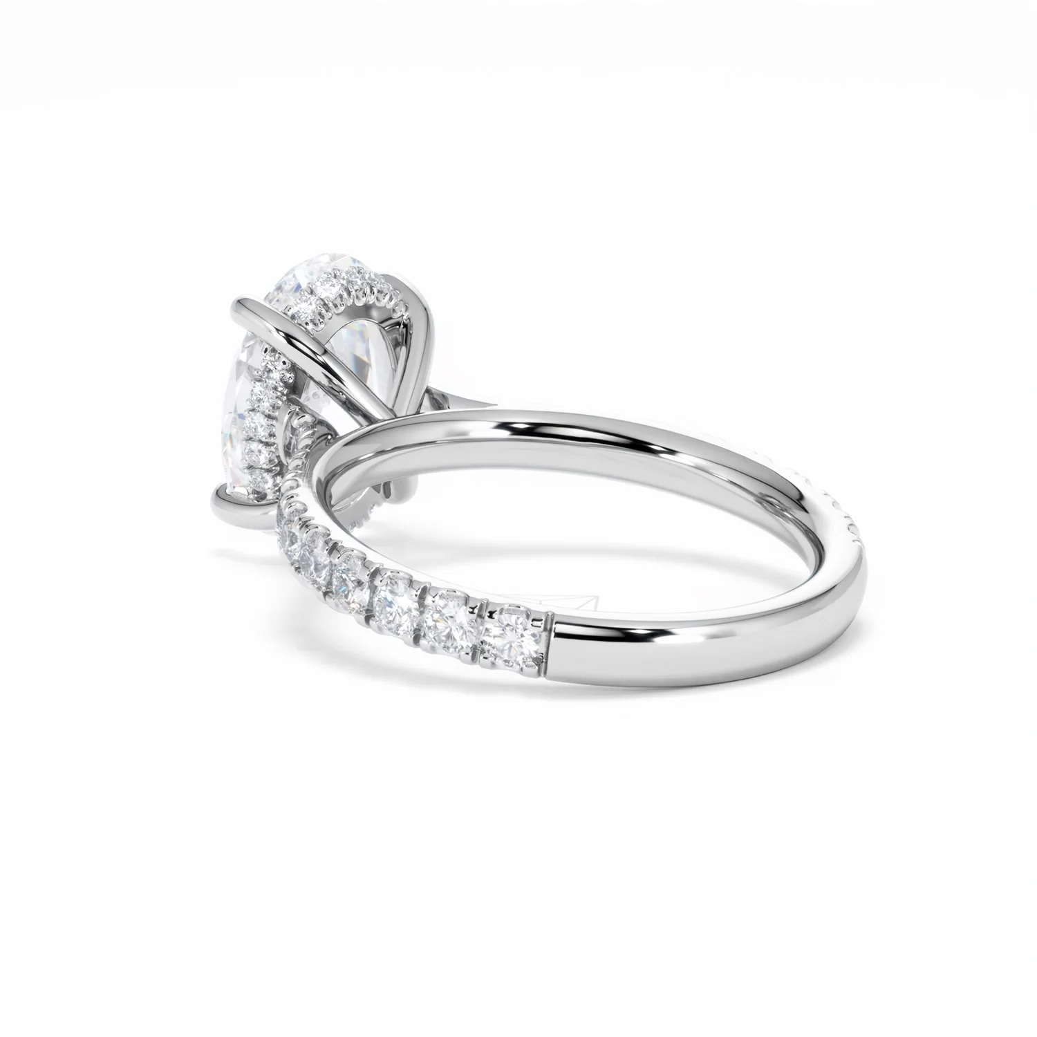 Amora Oval 3.00ct Hidden Halo Lab Diamond Engagement Ring With Side Stones Set in 18K White Gold - Image 58