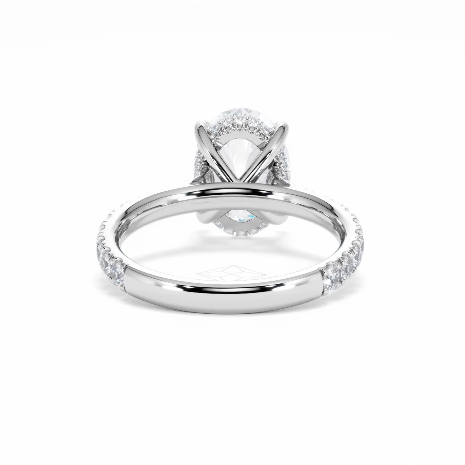 Amora Oval 3.00ct Hidden Halo Lab Diamond Engagement Ring With Side Stones Set in Platinum - Image 47