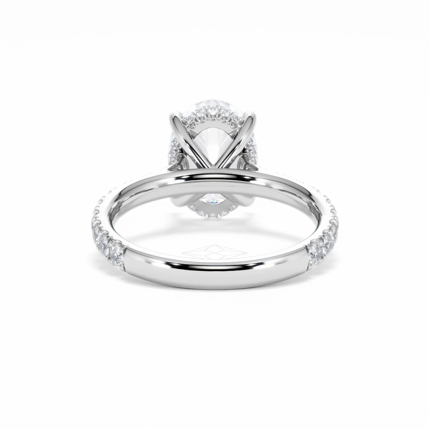 Amora Oval 3.00ct Hidden Halo Lab Diamond Engagement Ring With Side Stones Set in Platinum - Image 48
