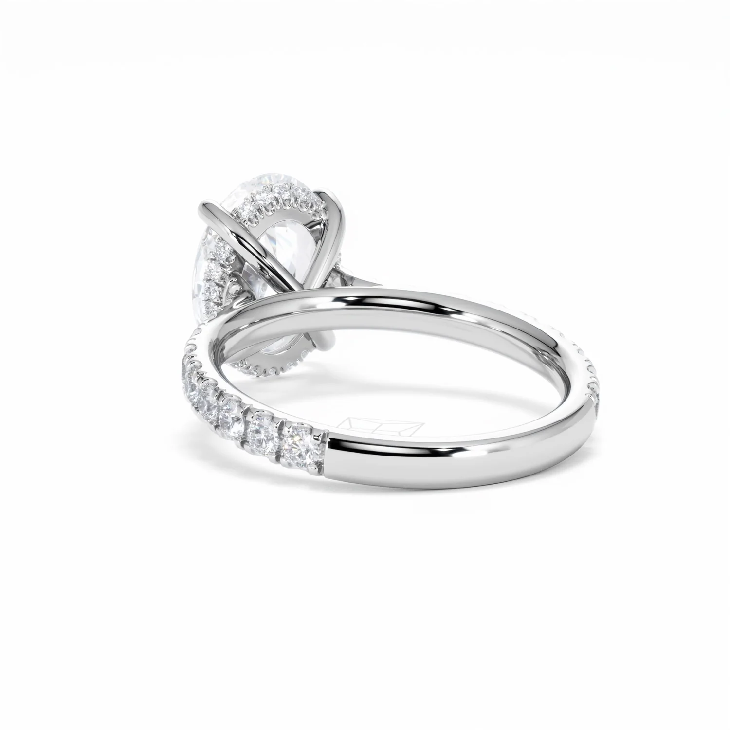 Amora Oval 3.00ct Hidden Halo Lab Diamond Engagement Ring With Side Stones Set in Platinum - Image 54