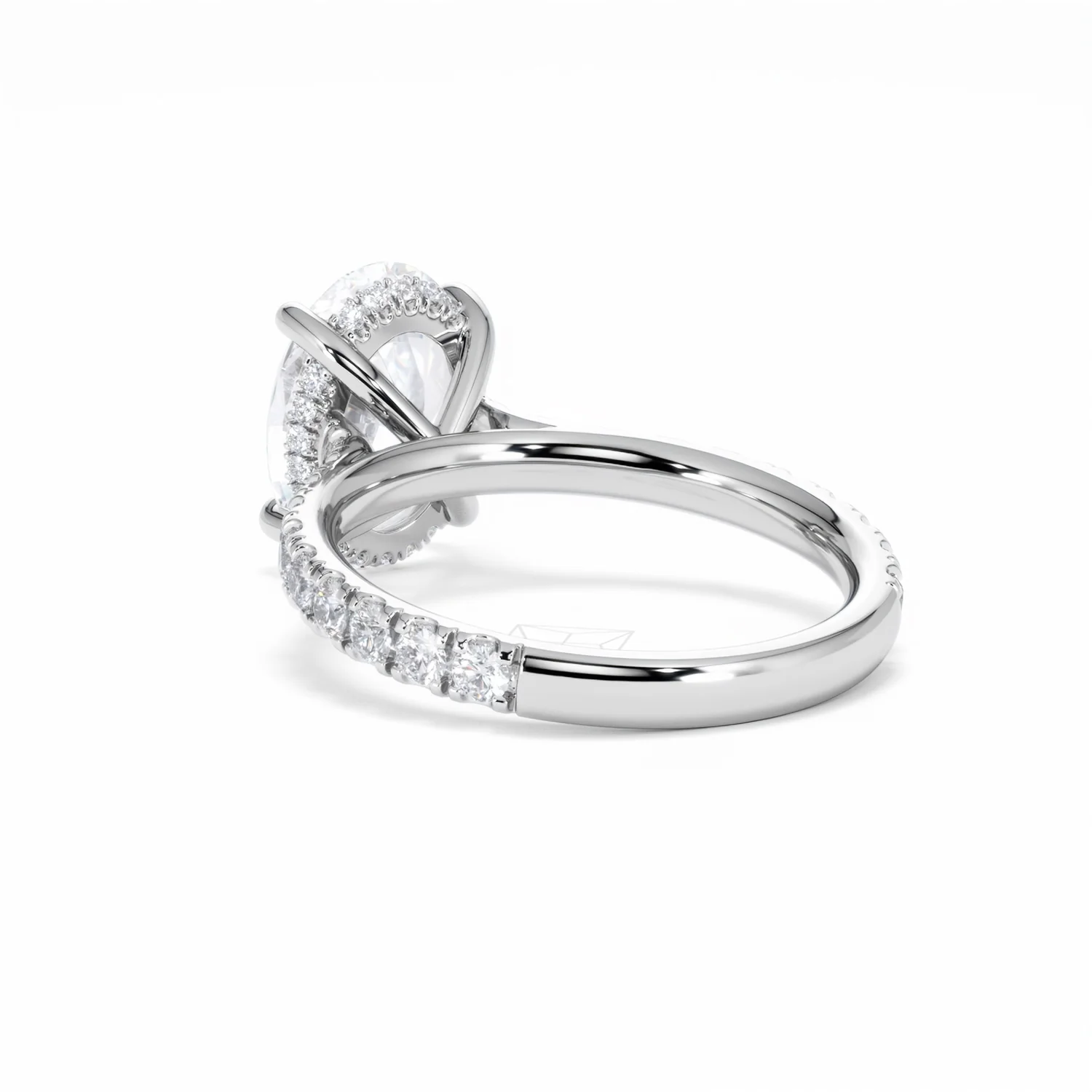Amora Oval 3.00ct Hidden Halo Lab Diamond Engagement Ring With Side Stones Set in Platinum - Image 55