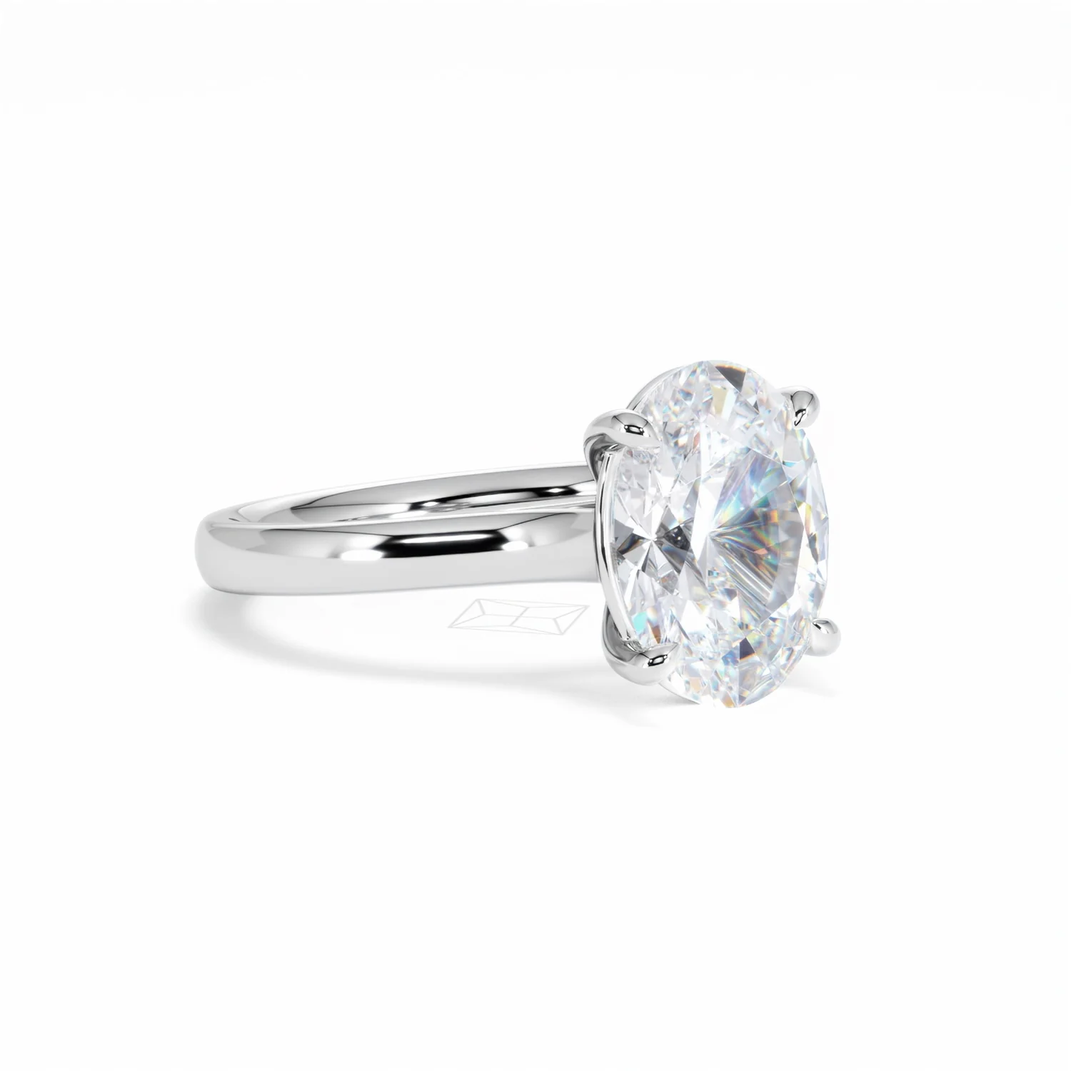 Amora Oval 3.00ct Lab Diamond Engagement Ring G/VS1 Set in Platinum - Image 17