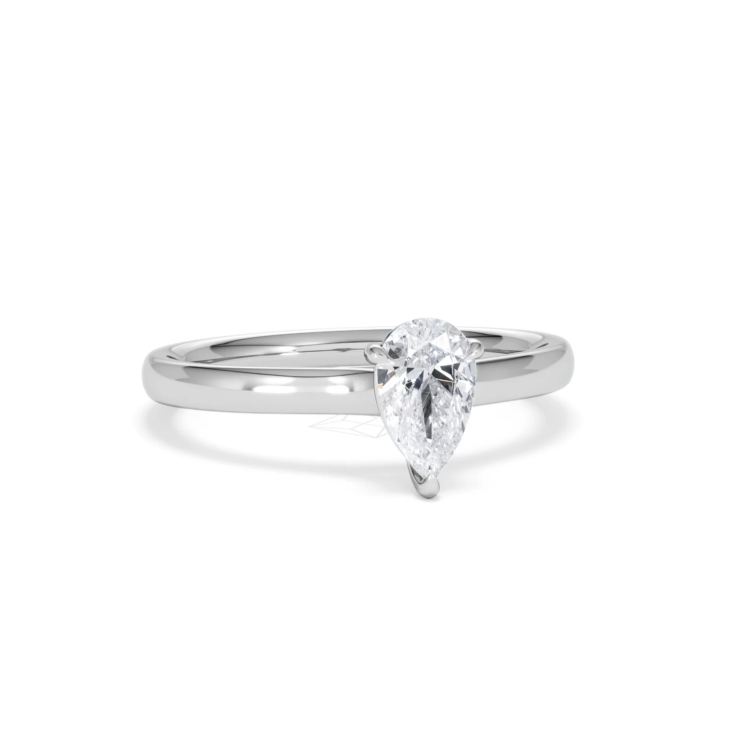 Amora Pear 0.50ct Lab Diamond Engagement Ring F/VS Set in 18K White Gold - Image 11