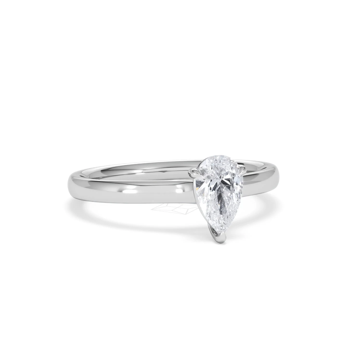 Amora Pear 0.50ct Lab Diamond Engagement Ring F/VS Set in 18K White Gold - Image 12
