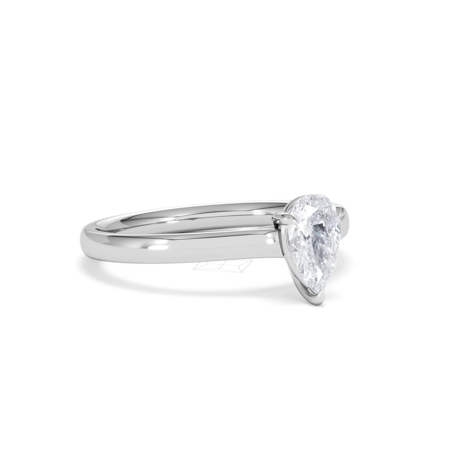 Amora Pear 0.50ct Lab Diamond Engagement Ring F/VS Set in 18K White Gold - Image 15