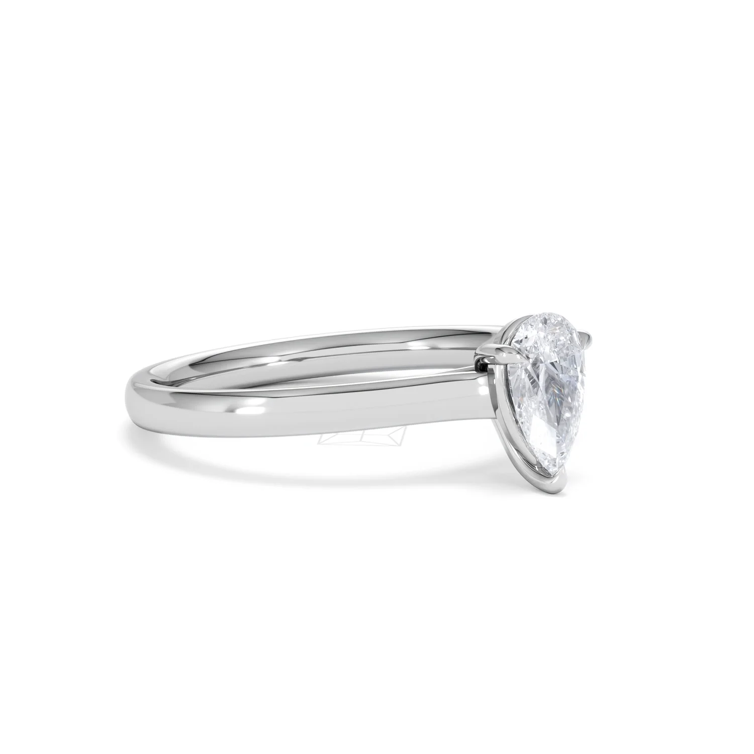 Amora Pear 0.50ct Lab Diamond Engagement Ring F/VS Set in 18K White Gold - Image 17