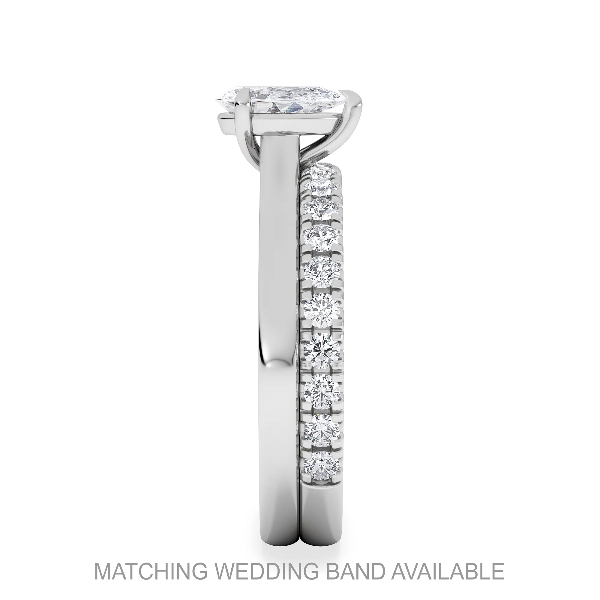 Amora Pear 0.50ct Lab Diamond Engagement Ring F/VS Set in 18K White Gold - Image 5