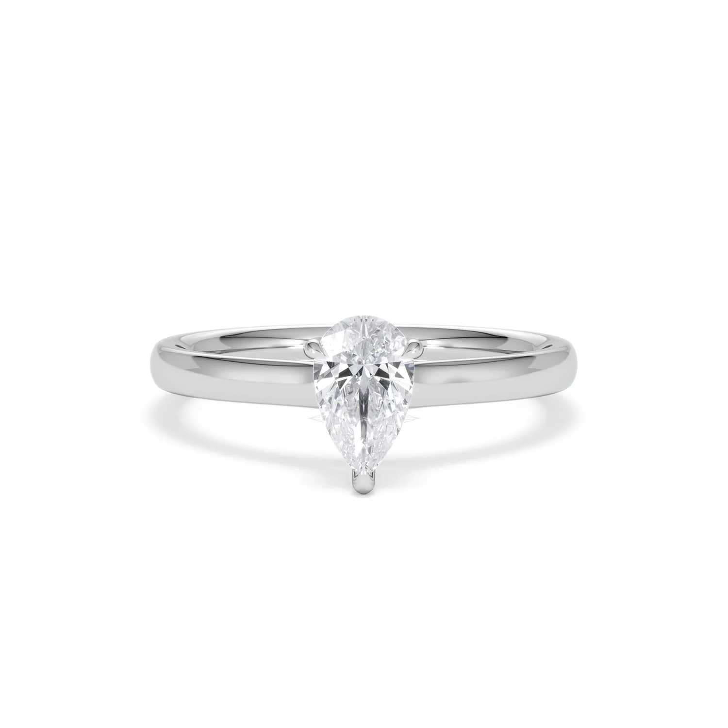 Amora Pear 0.50ct Lab Diamond Engagement Ring F/VS Set in 18K White Gold - Image 8