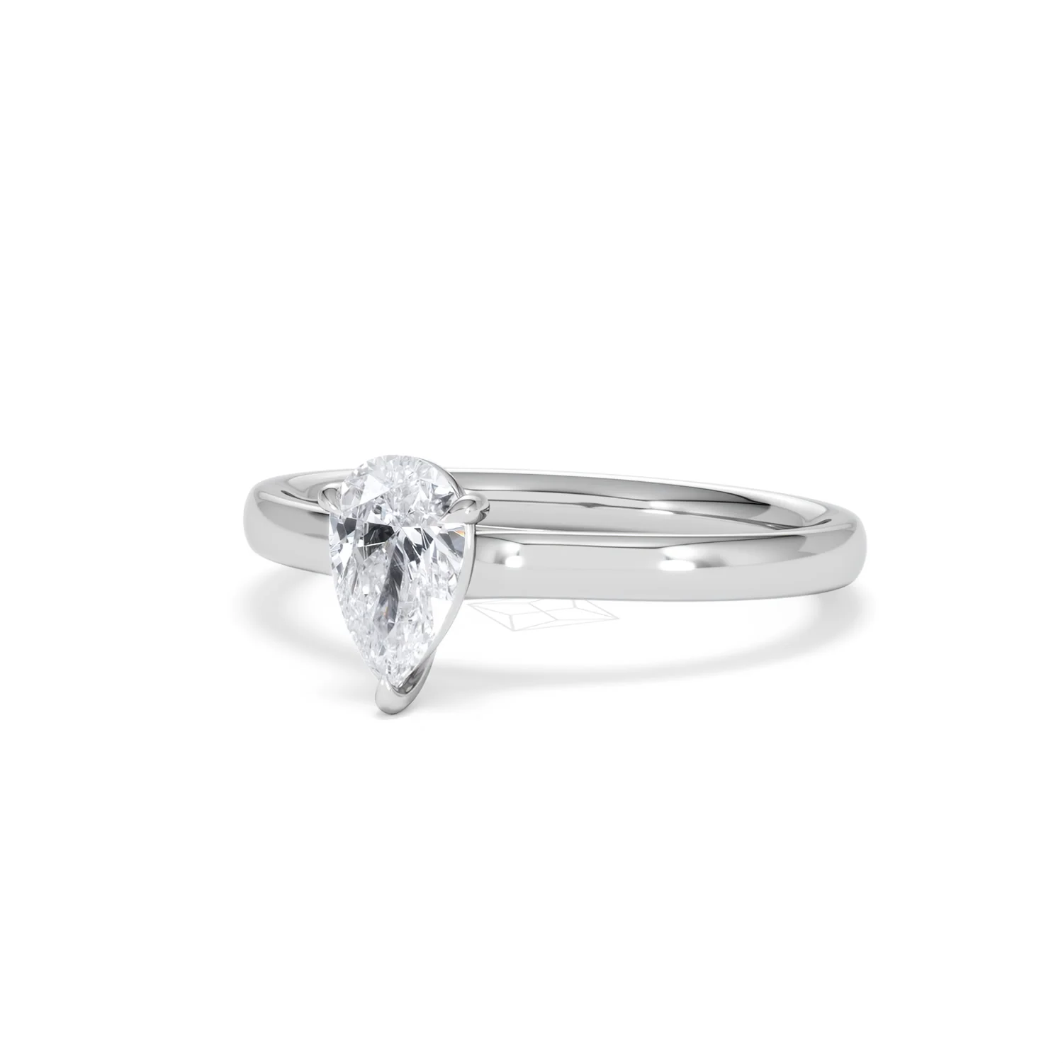 Amora Pear 0.50ct Lab Diamond Engagement Ring F/VS Set in 18K White Gold - Image 83