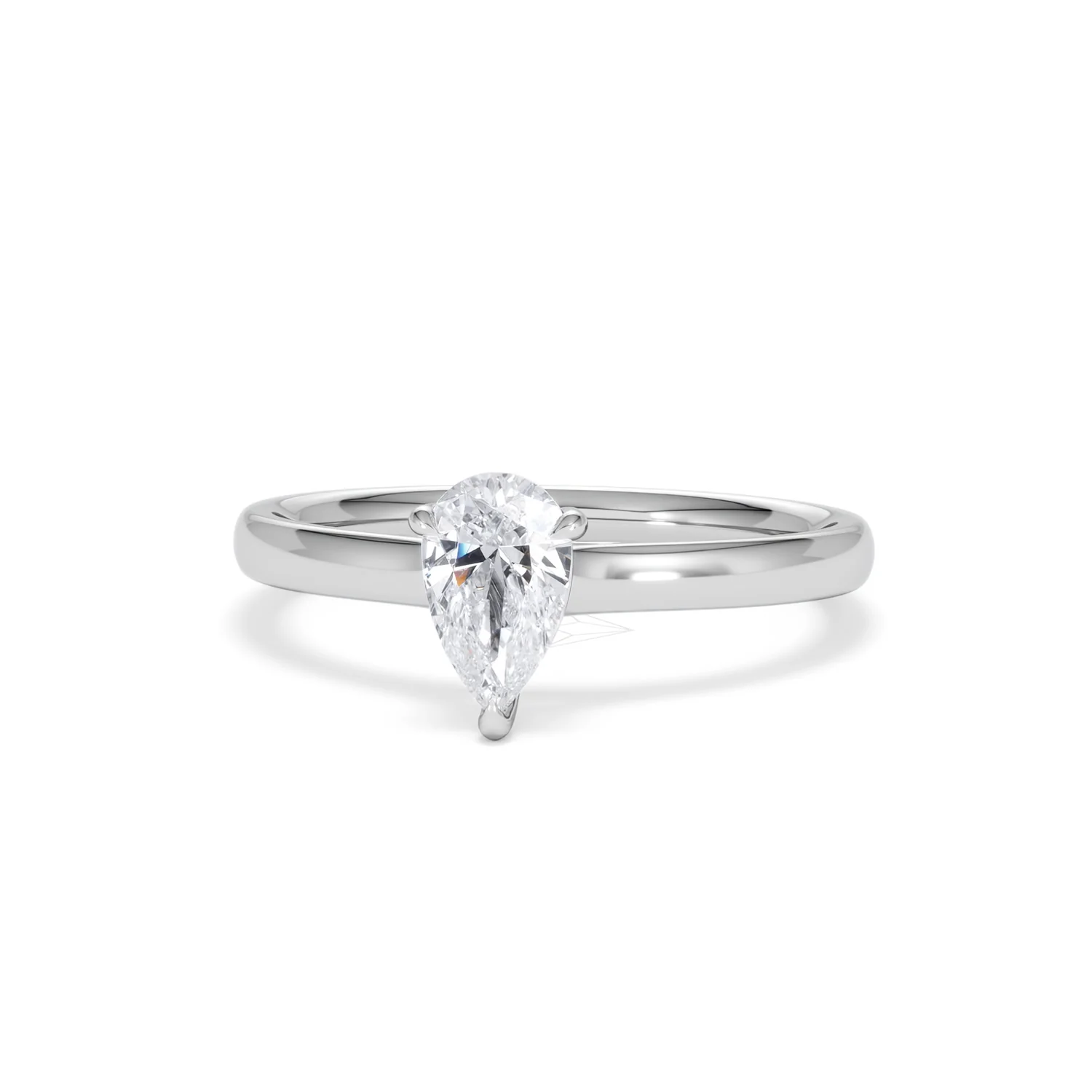 Amora Pear 0.50ct Lab Diamond Engagement Ring F/VS Set in 18K White Gold - Image 86