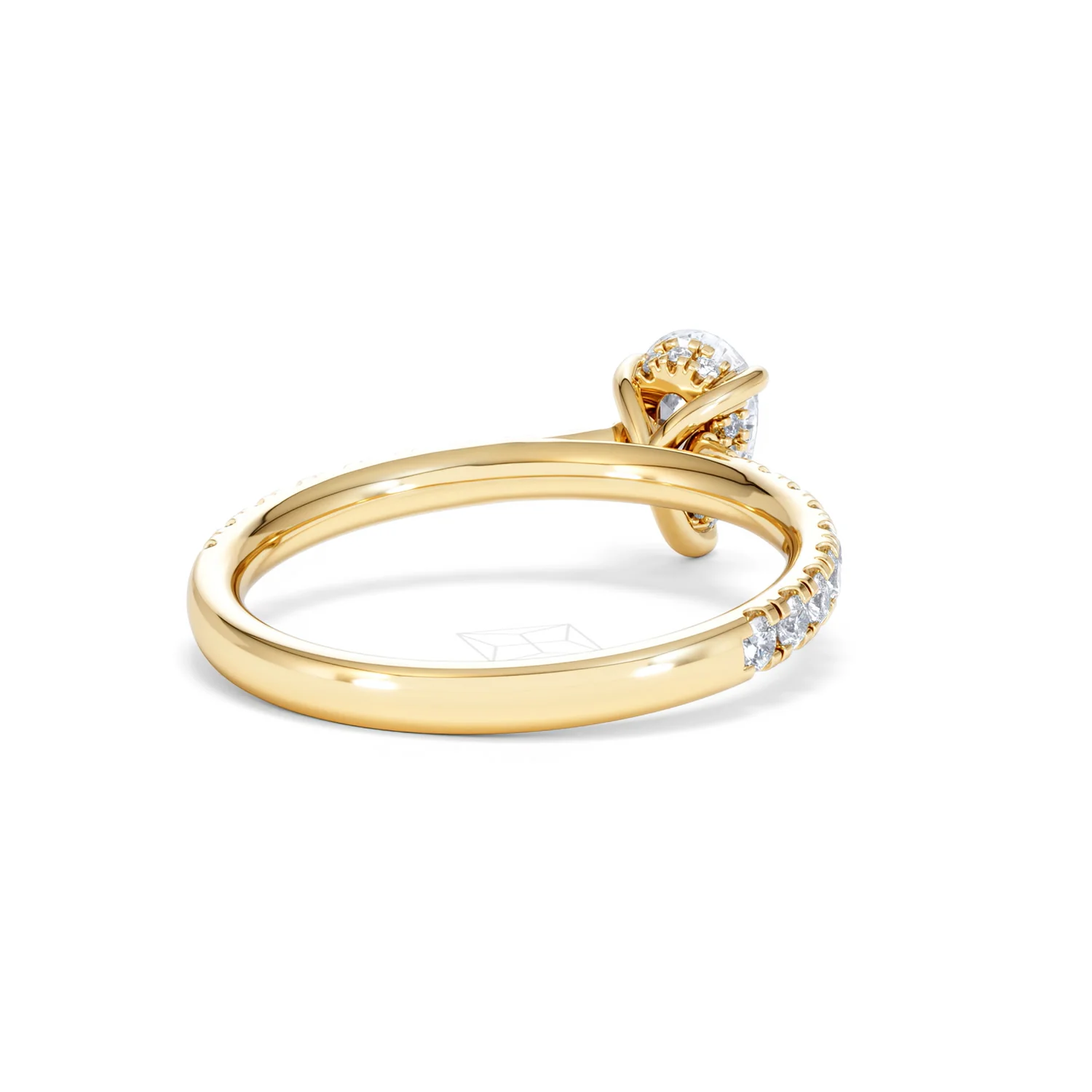 Amora Pear 0.97ct Hidden Halo Diamond Engagement Ring With Side Stones Set in 18K Gold - Image 42