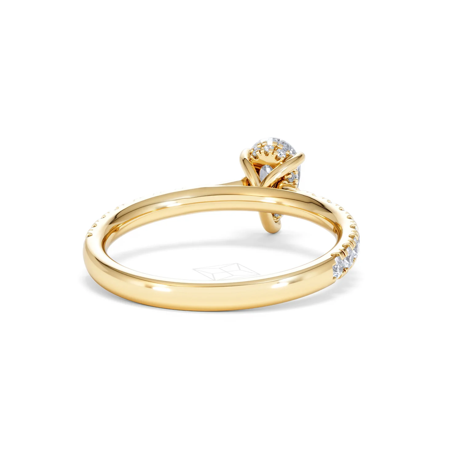 Amora Pear 0.97ct Hidden Halo Diamond Engagement Ring With Side Stones Set in 18K Gold - Image 44
