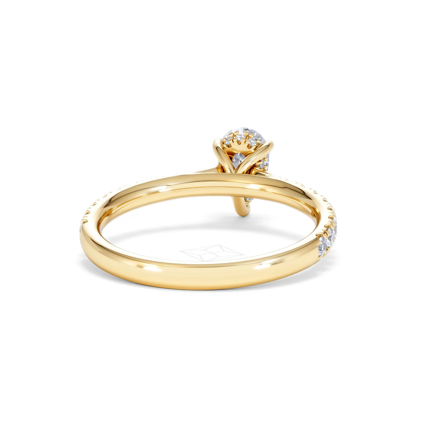 Amora Pear 0.97ct Hidden Halo Diamond Engagement Ring With Side Stones Set in 18K Gold - Image 45