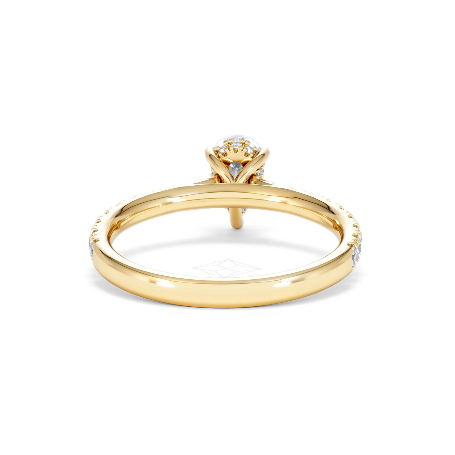 Amora Pear 0.97ct Hidden Halo Diamond Engagement Ring With Side Stones Set in 18K Gold - Image 47