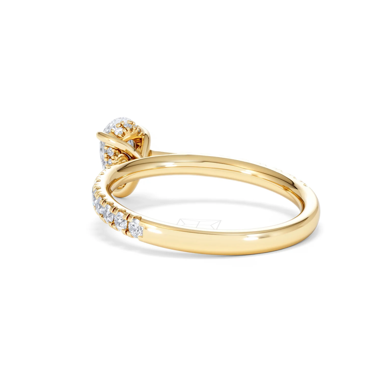 Amora Pear 0.97ct Hidden Halo Diamond Engagement Ring With Side Stones Set in 18K Gold - Image 56