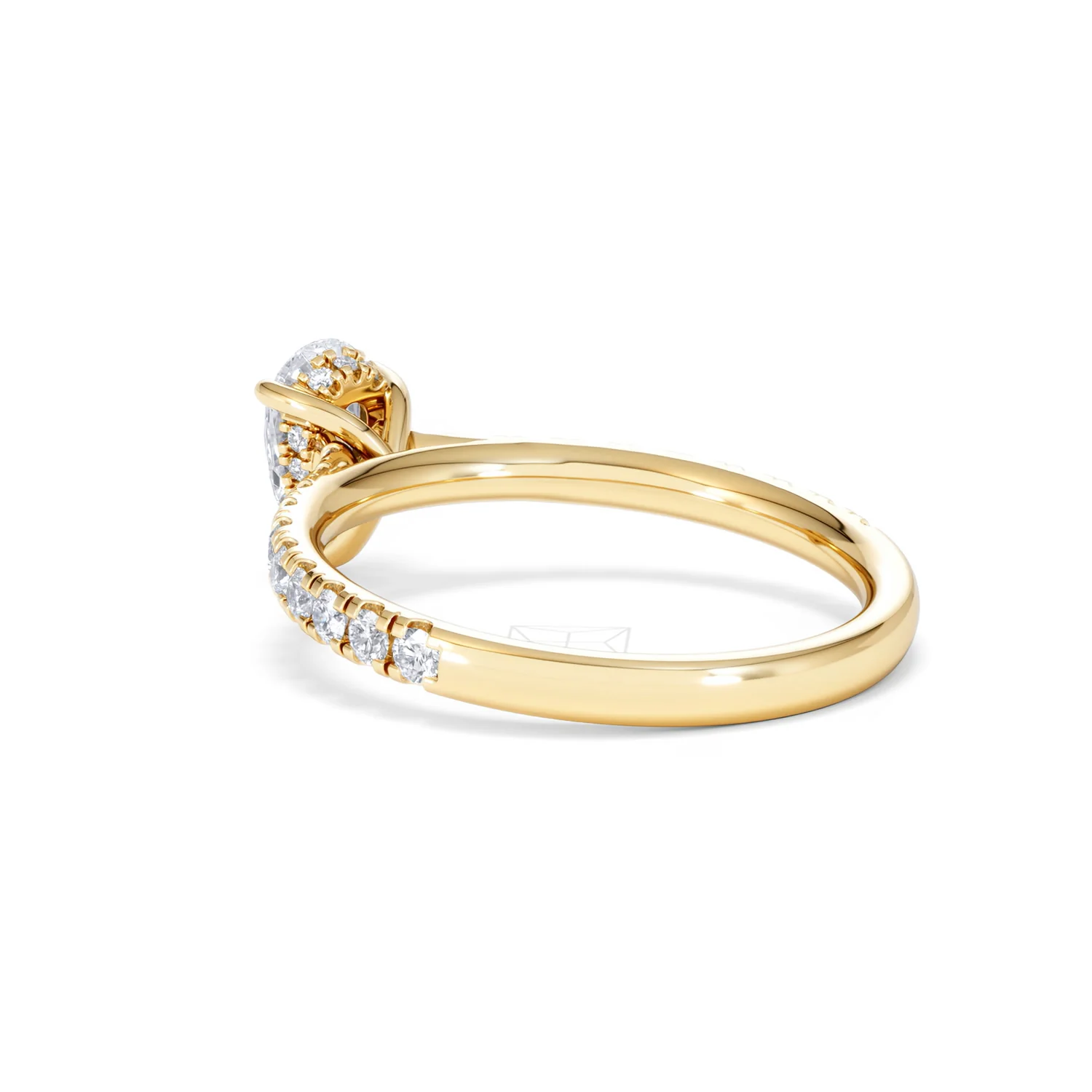 Amora Pear 0.97ct Hidden Halo Diamond Engagement Ring With Side Stones Set in 18K Gold - Image 57