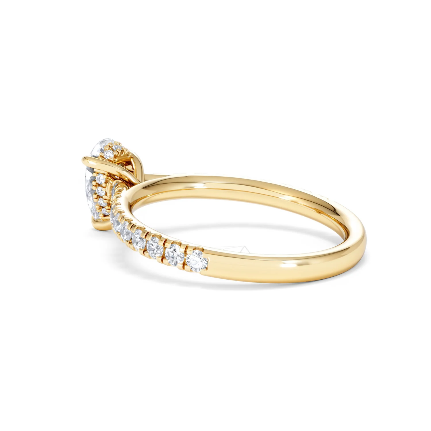 Amora Pear 0.97ct Hidden Halo Diamond Engagement Ring With Side Stones Set in 18K Gold - Image 60