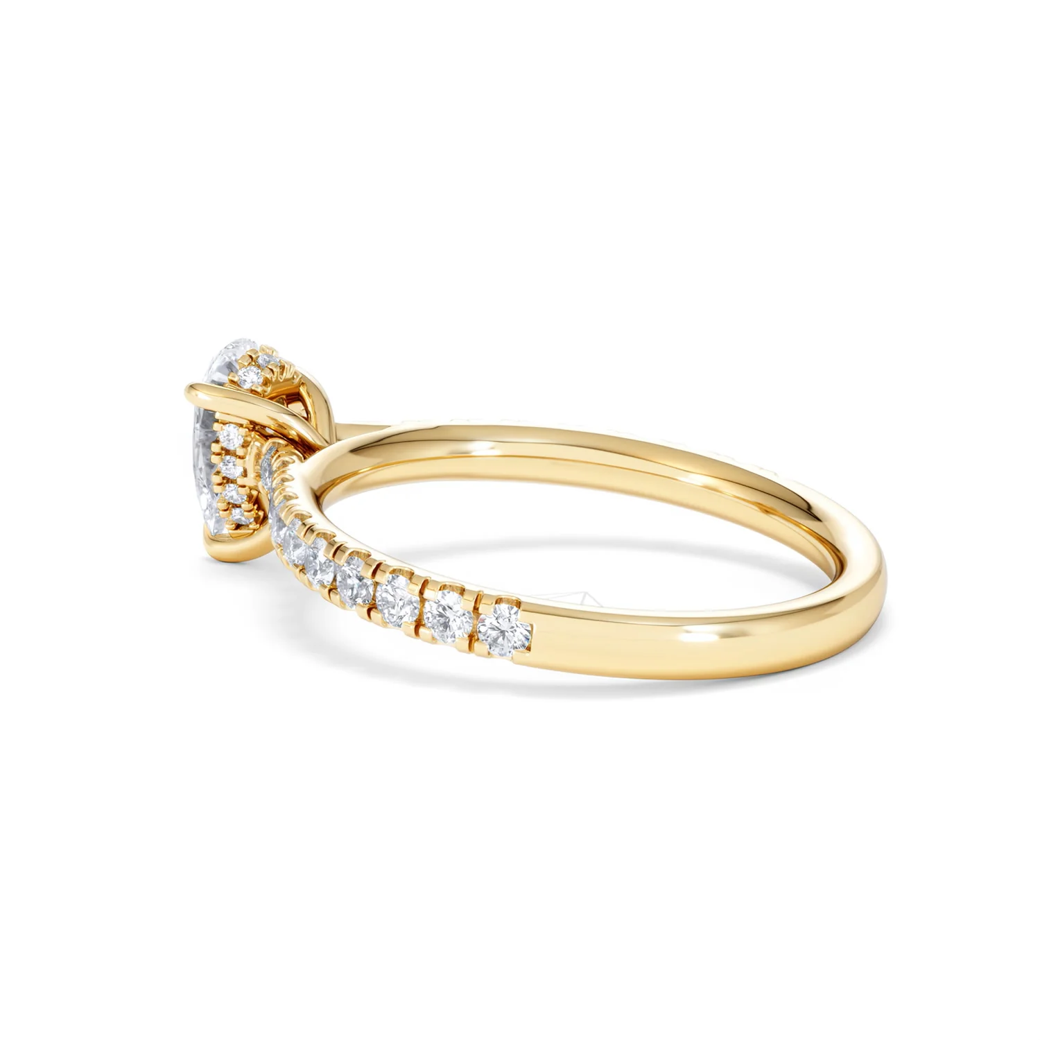 Amora Pear 0.97ct Hidden Halo Diamond Engagement Ring With Side Stones Set in 18K Gold - Image 61