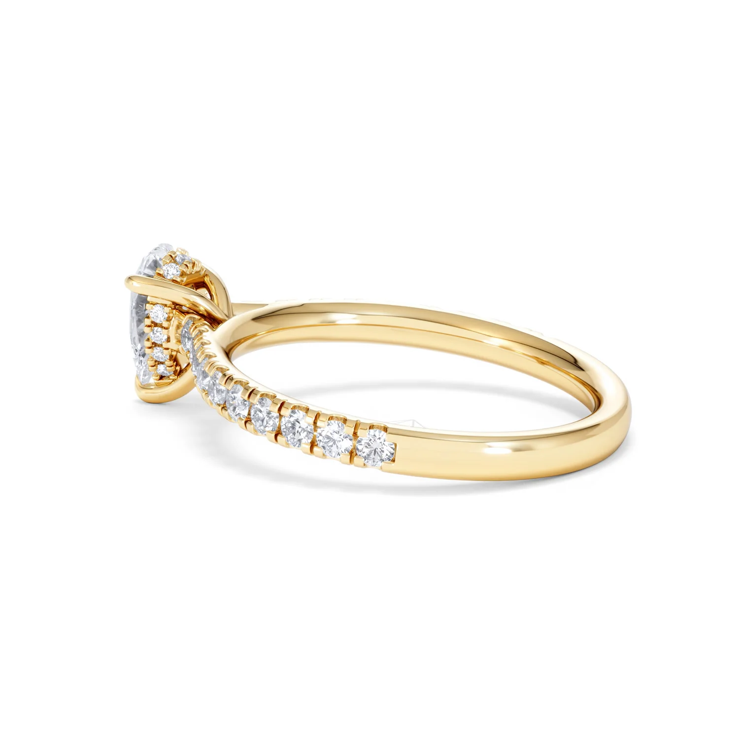 Amora Pear 0.97ct Hidden Halo Diamond Engagement Ring With Side Stones Set in 18K Gold - Image 62