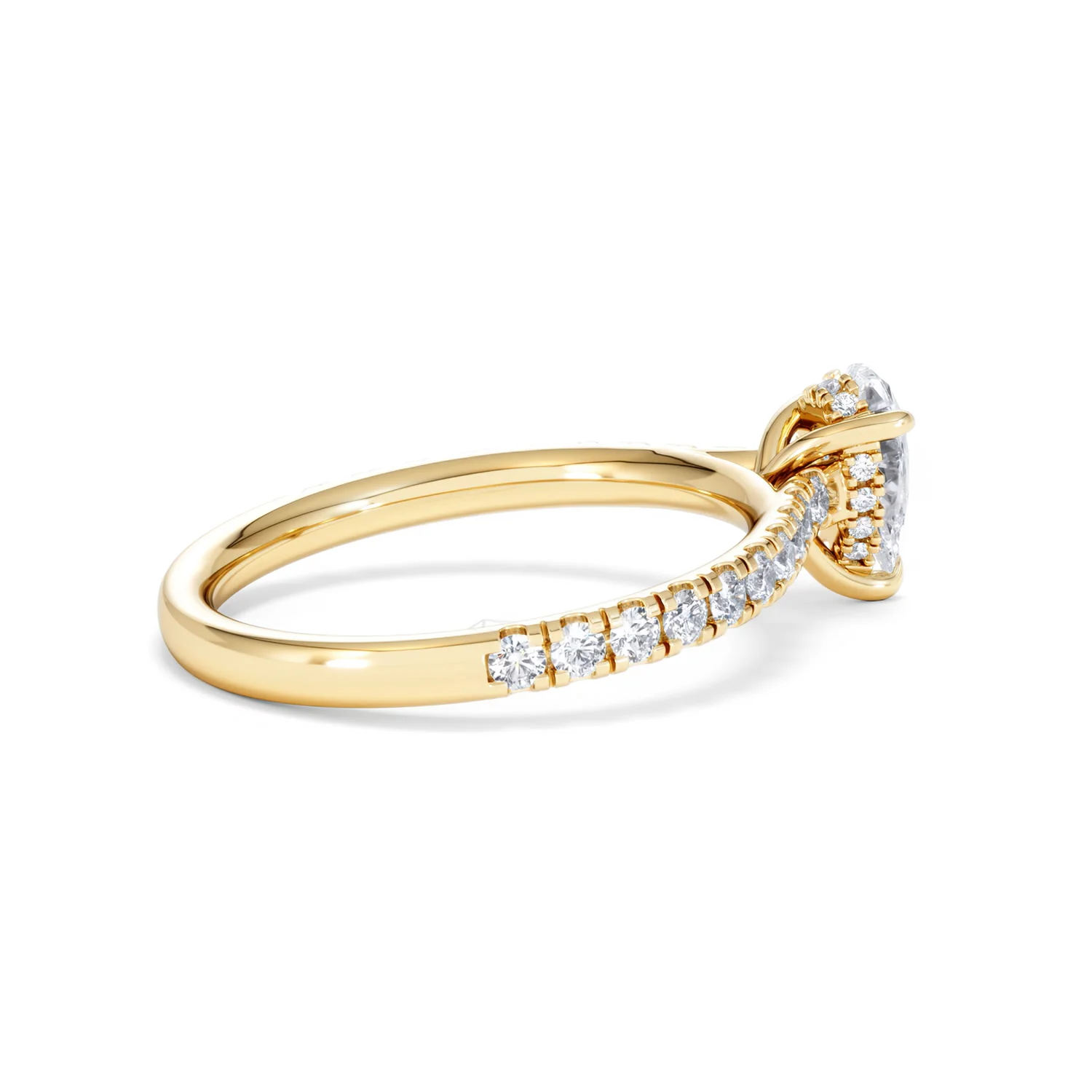 Amora Pear 0.97ct Hidden Halo Lab Diamond Engagement Ring With Side Stones Set in 18K Gold - Image 33