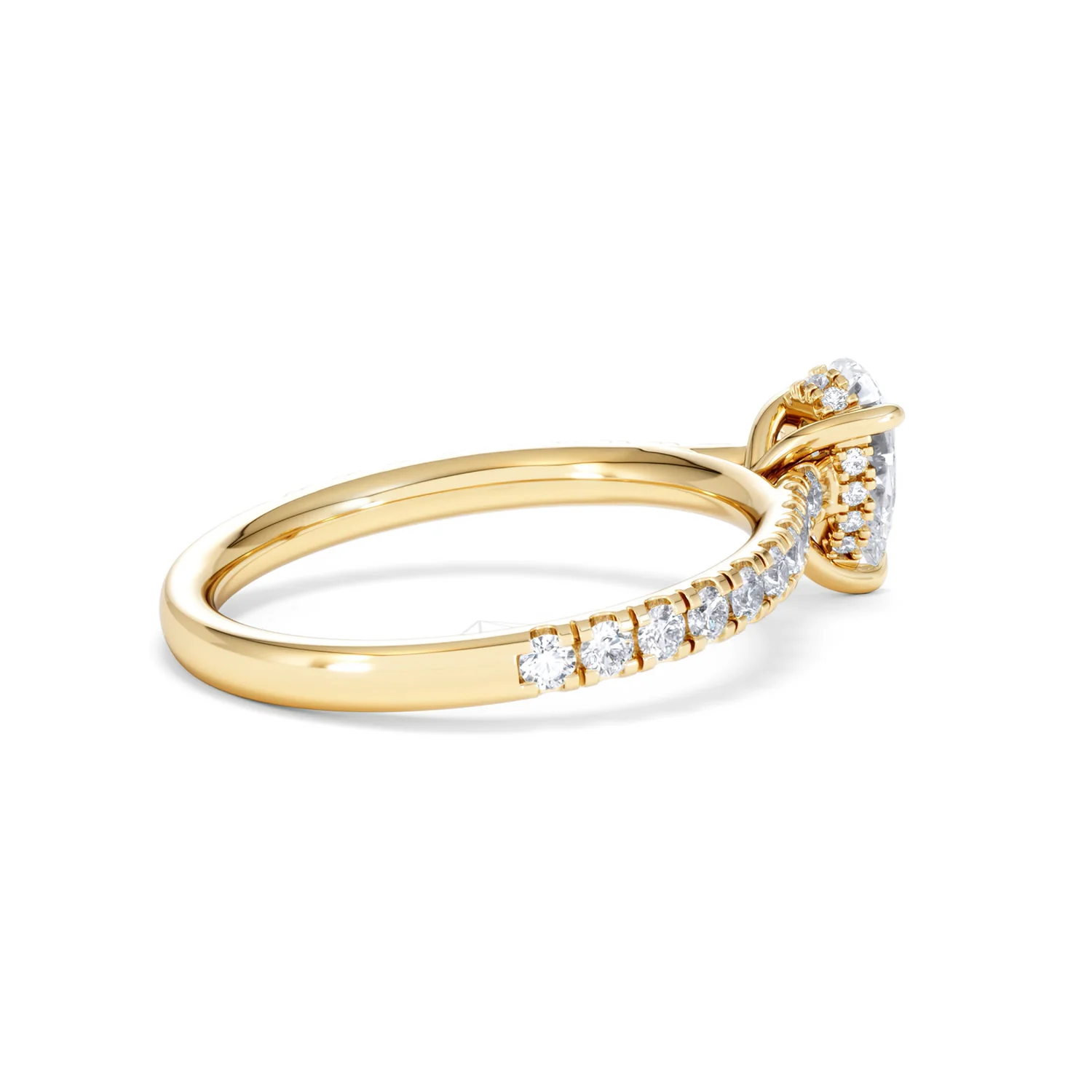 Amora Pear 0.97ct Hidden Halo Lab Diamond Engagement Ring With Side Stones Set in 18K Gold - Image 34